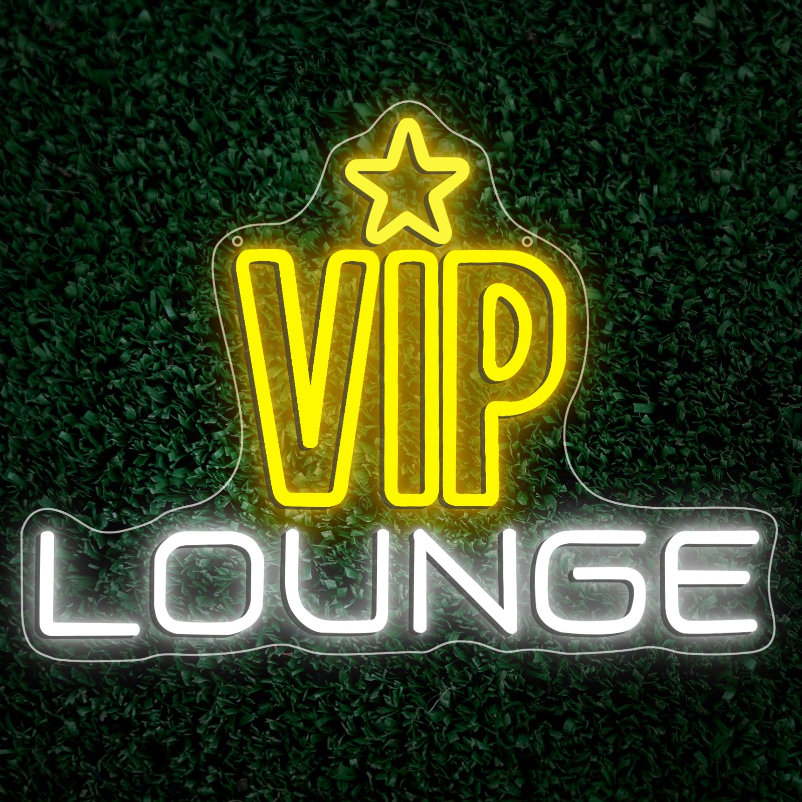 VIP Lounge Neon Light Sign for Wall Decoration VIP LED Light Sign Lettering White & Yellow Lamp Dimmable USB Powered for Bar Hotel Office Man Den Cafe Store Gifts Celebrations