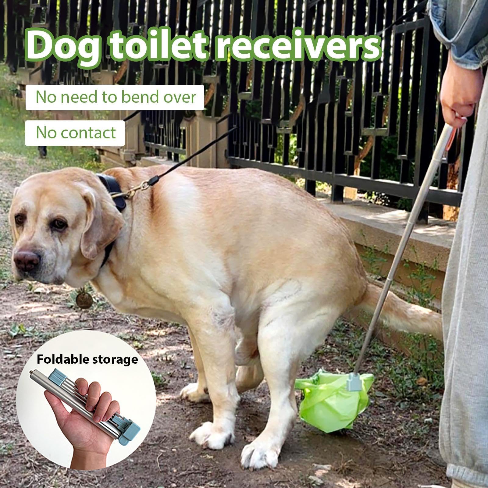 Hundekotfänger – Urinsammler für Hunde und Katzen, tragbarer Hundekotpicker, faltbarer Hunde-Urinstab, Teleskop-Kotschaufel aus Aluminiumlegierung, hält Hände und Schaufel sauber für Hunde