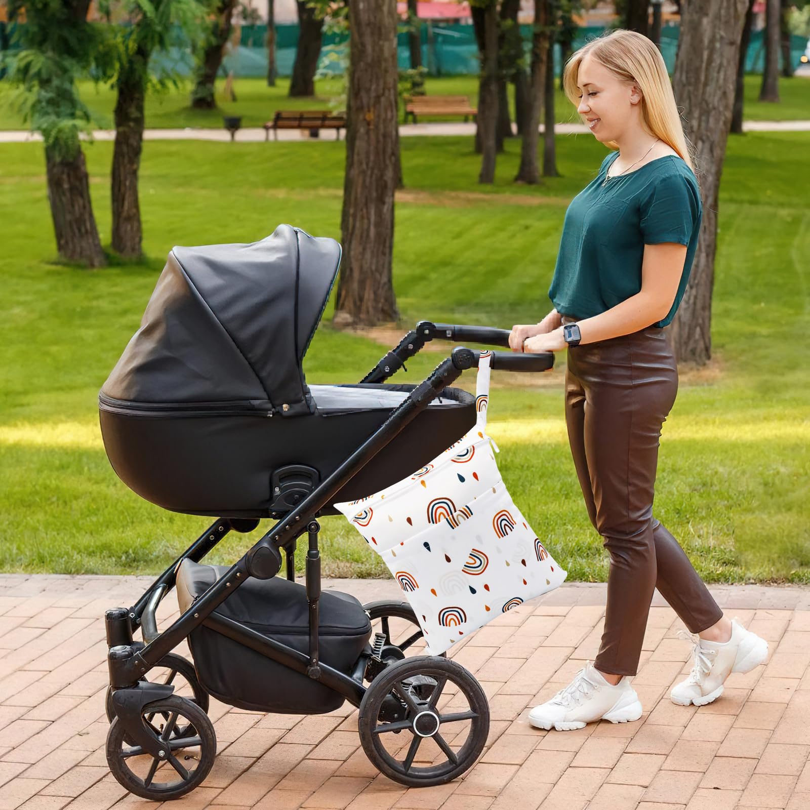 Sac à Couche Imperméable, 2 Pièces Pochette Couche Lavable, Sac de Couche Réutilisable, Wet Dry Bag, Sac à Maillot Mouillé, Sac Humide à Fermeture Éclair, pour Bébé Piscine Garderie Plage