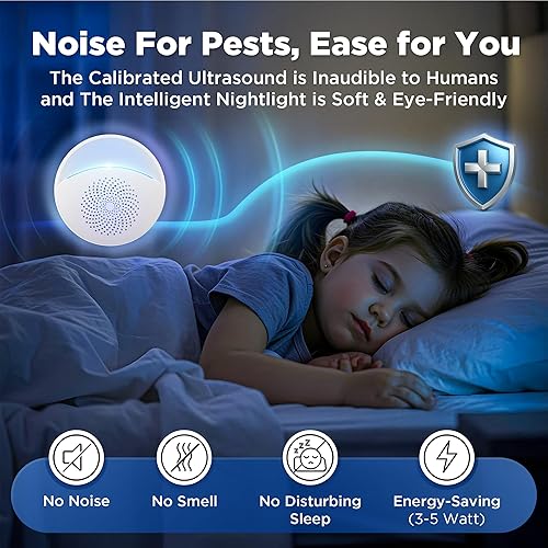 Miniatura 6 de Repelente ultrasónico de insectos y plagas para interiores, repelente de control electrónico actualizado 2025 para cucarachas, roedores, ratones,