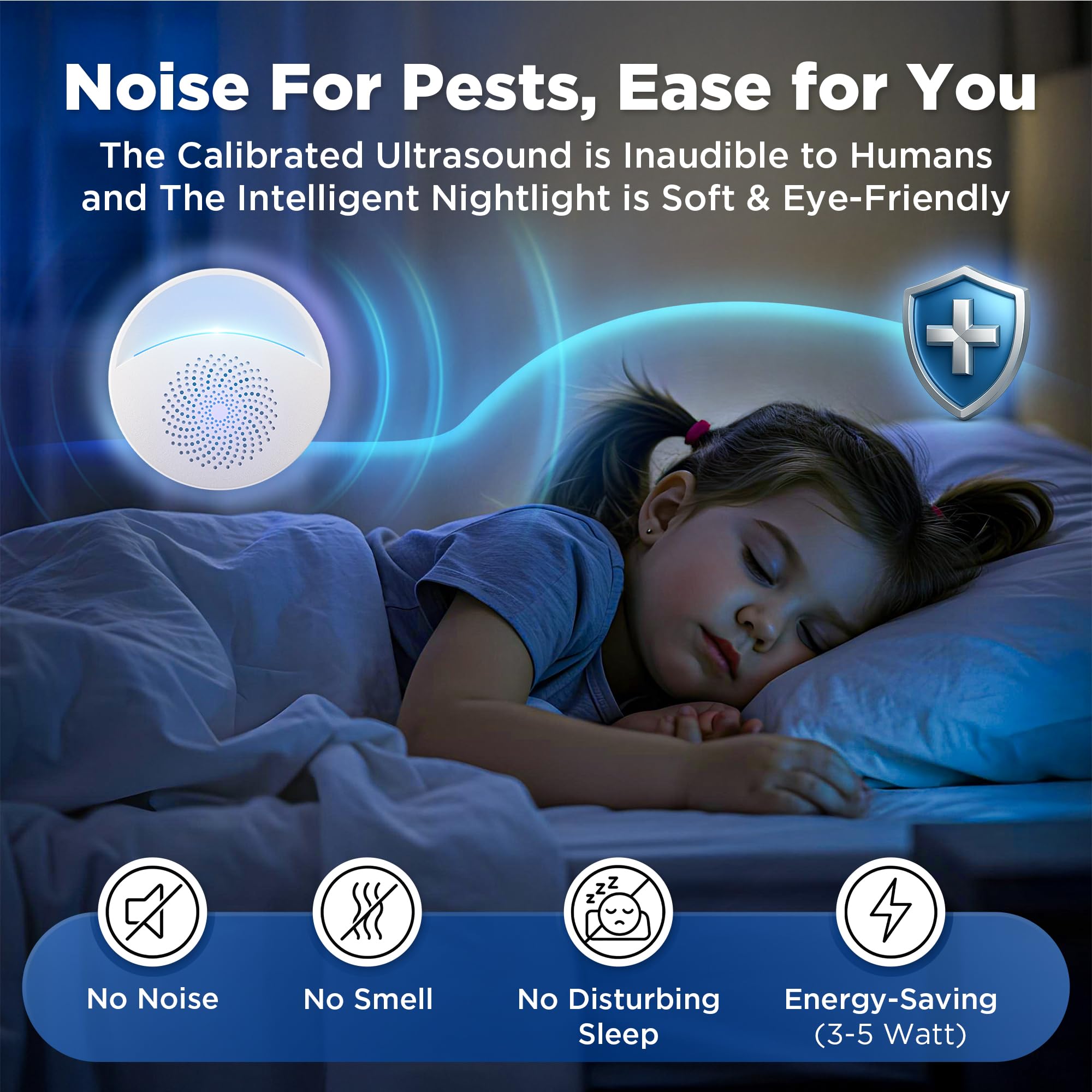 Repelente ultrasónico de insectos y plagas para interiores, repelente electrónico de control de enchufe para cucarachas, roedores, ratones, mosquitos, insectos, ratones, arañas, hormigas, 314 (paquete