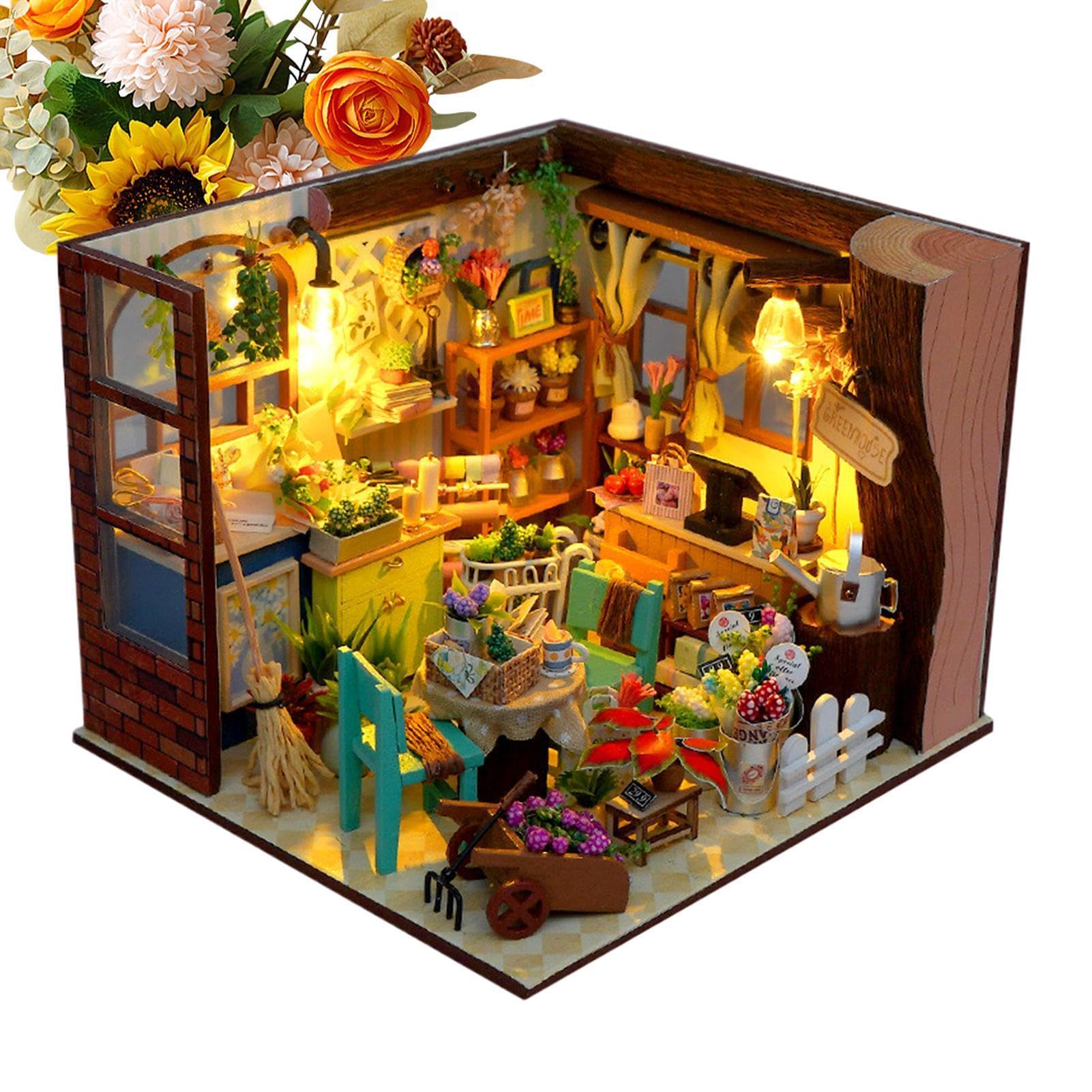Kit fai da te per una casa in miniatura Giocattolo Di Costruzione Modellino | Mini Kit Casa per Scrivania Arredo Casa Libreria Soggiorno Camera
