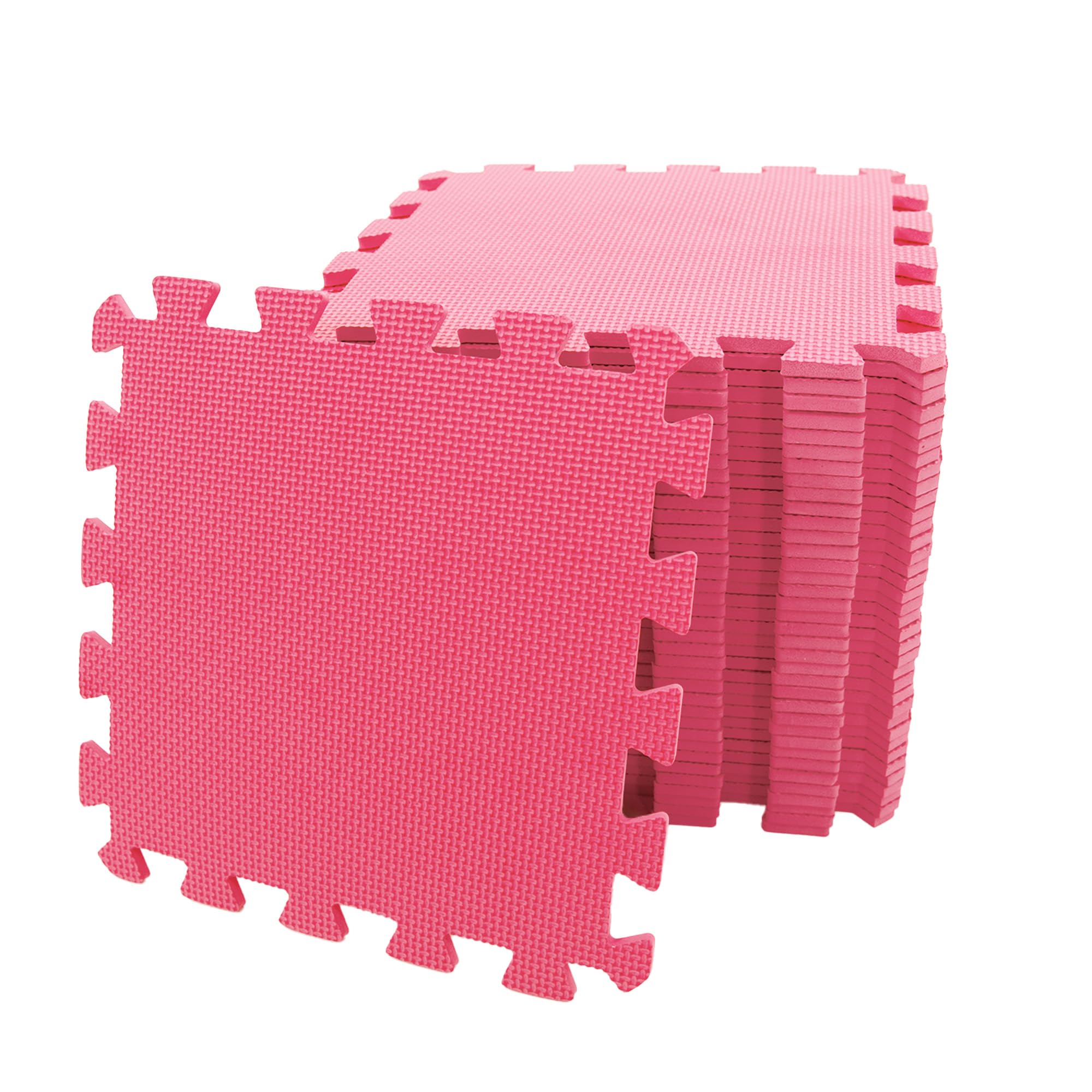 M.Y Pink Foam Baby Play Mat - 29x29cm Thick Soft EVA Infant Floor Tiles 18 Piece