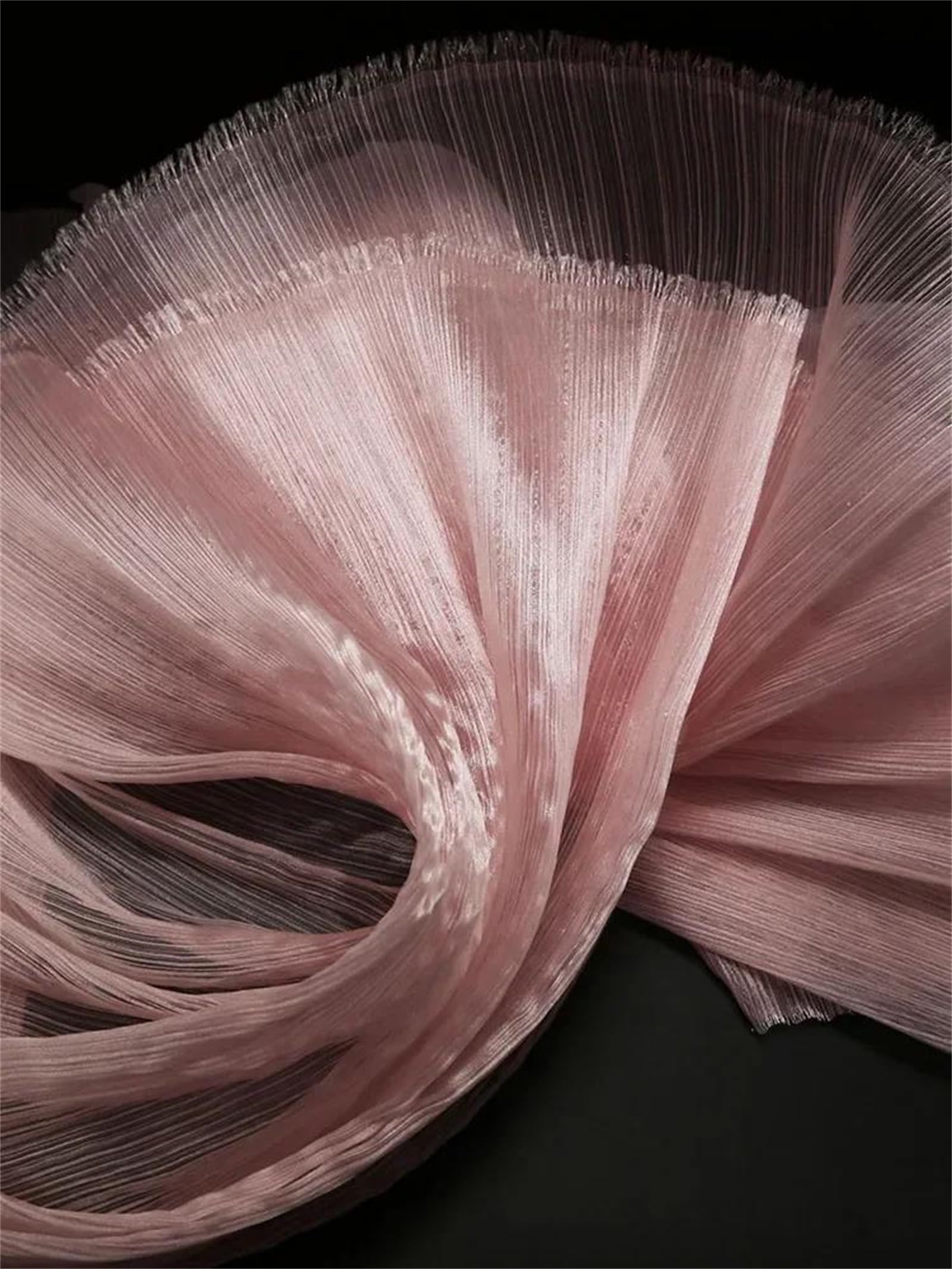 Plisowana tkanina z siateczki organzy poliestrowej Tkanina poliestrowa plisowana organza 140 cm wielokolorowa 1-1,5 m(Dark Blue,1.5 meters)