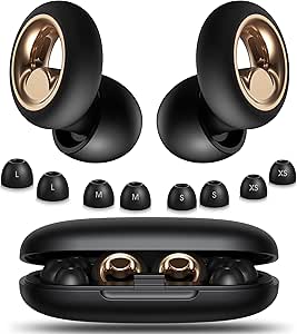 Noise Cancelling Reusable Silicone Ear Plugs for Sleep, Concerts, Travel, and Work (Black)
