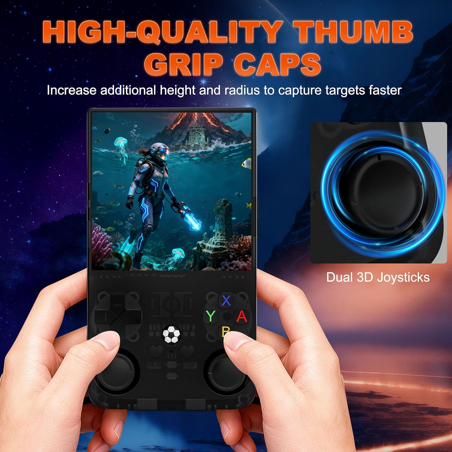 R36MAX Retro Handheld Game Console, 4.0 Inch IPS Screen, 64G TF Card, 4000mAh Battery, Plug and Play Portable Retro Gaming Console, Built-in 18,000+ Classic Game & 30+ Emulators - Black - Image 4