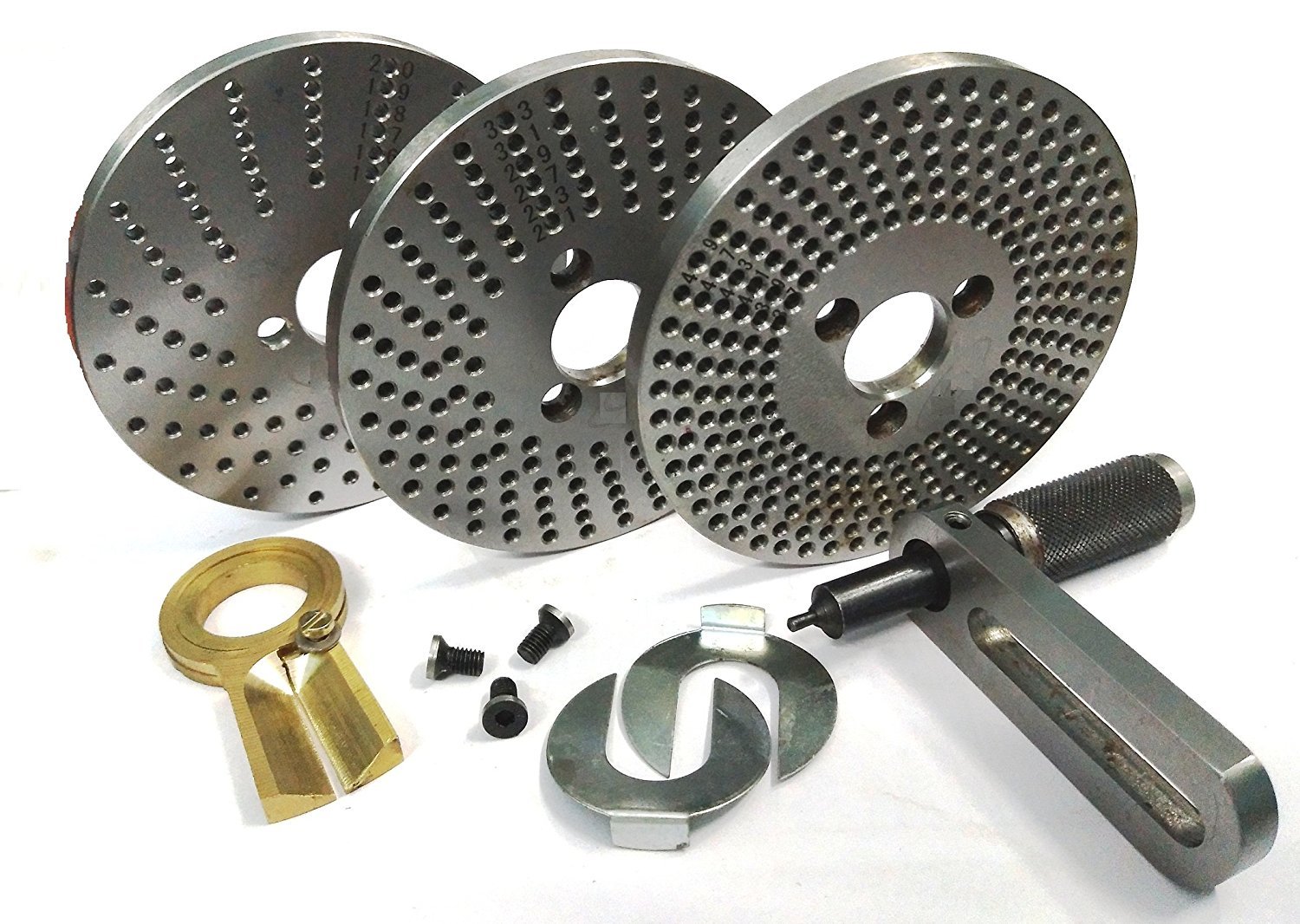 Ensemble de plaques de séparation en acier de précision pour table rotative HV4/HV6 avec kit d'indexation de fraisage manuel