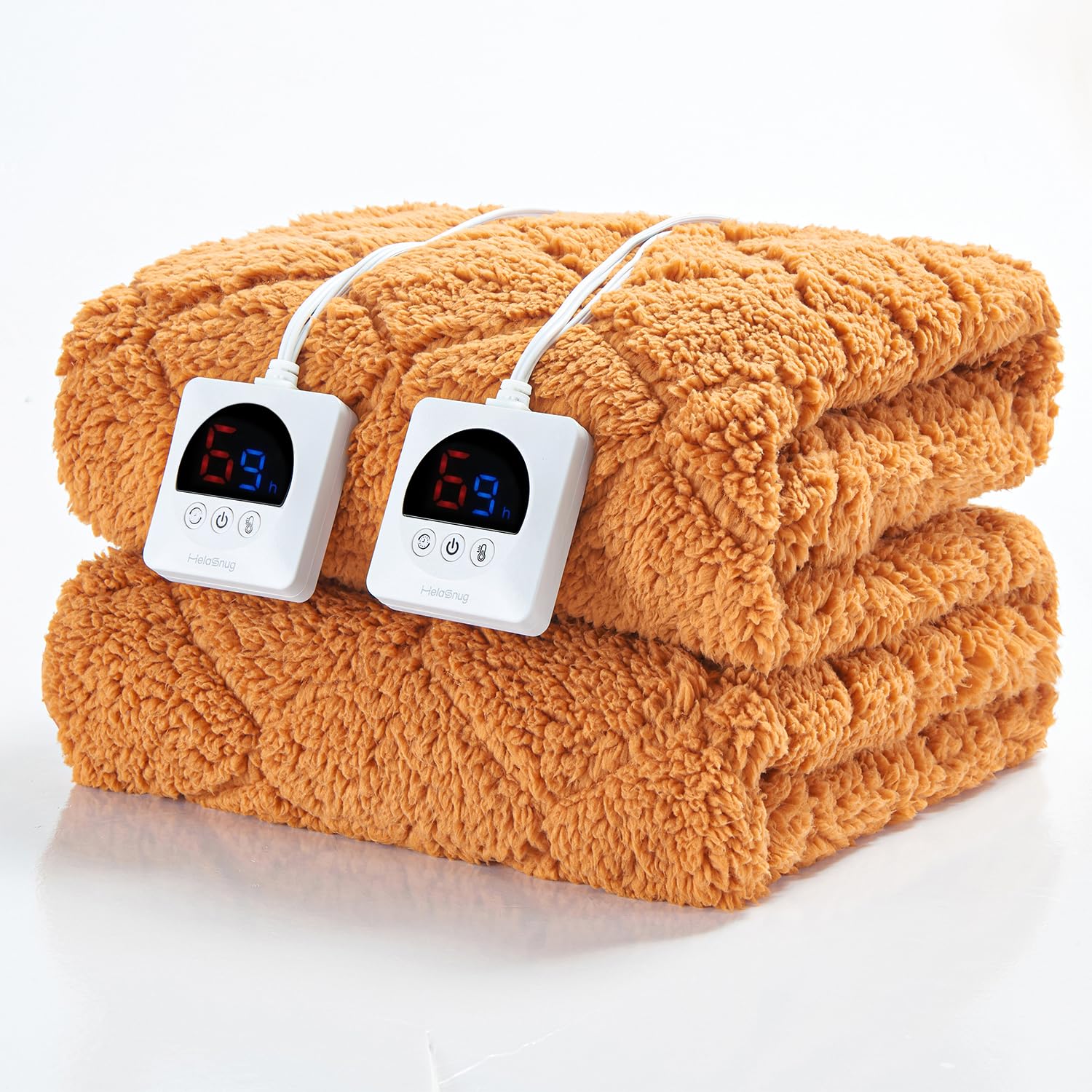 HelaSnug Electric Heated Mattress Pad King Size Heating Mattress Pad Dual Controllers 78x80IN Sherpa Warm Deep Pocket 6 Heat Settings 1-9-Hour Timer Auto-Off Machine Washable Mocha Mousse New Launch