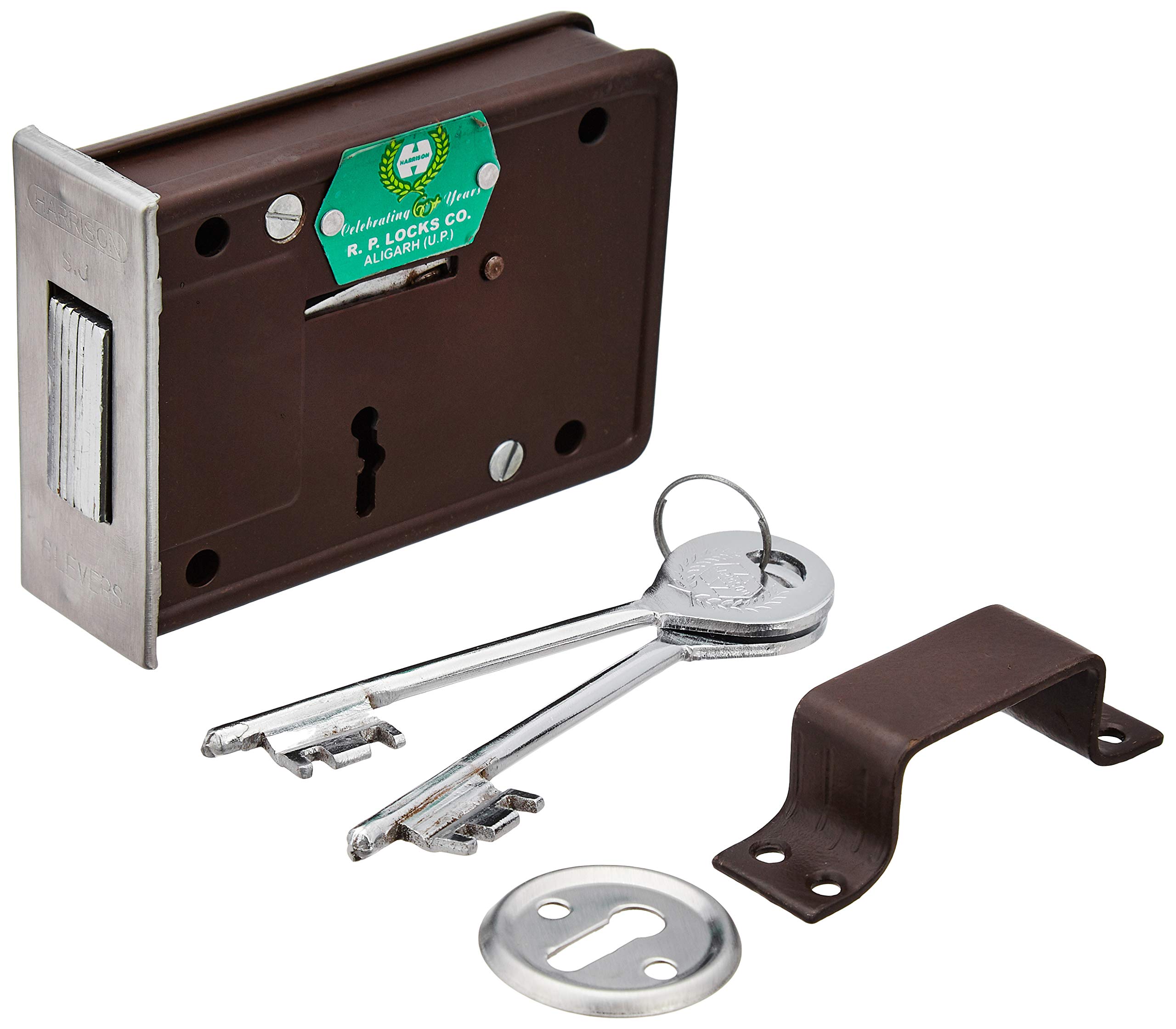Harrison H-0223 Iron Six Lever Godown Lock Set (Silver) (B07HXLKZSR) Amazon Price History, Amazon Price Tracker