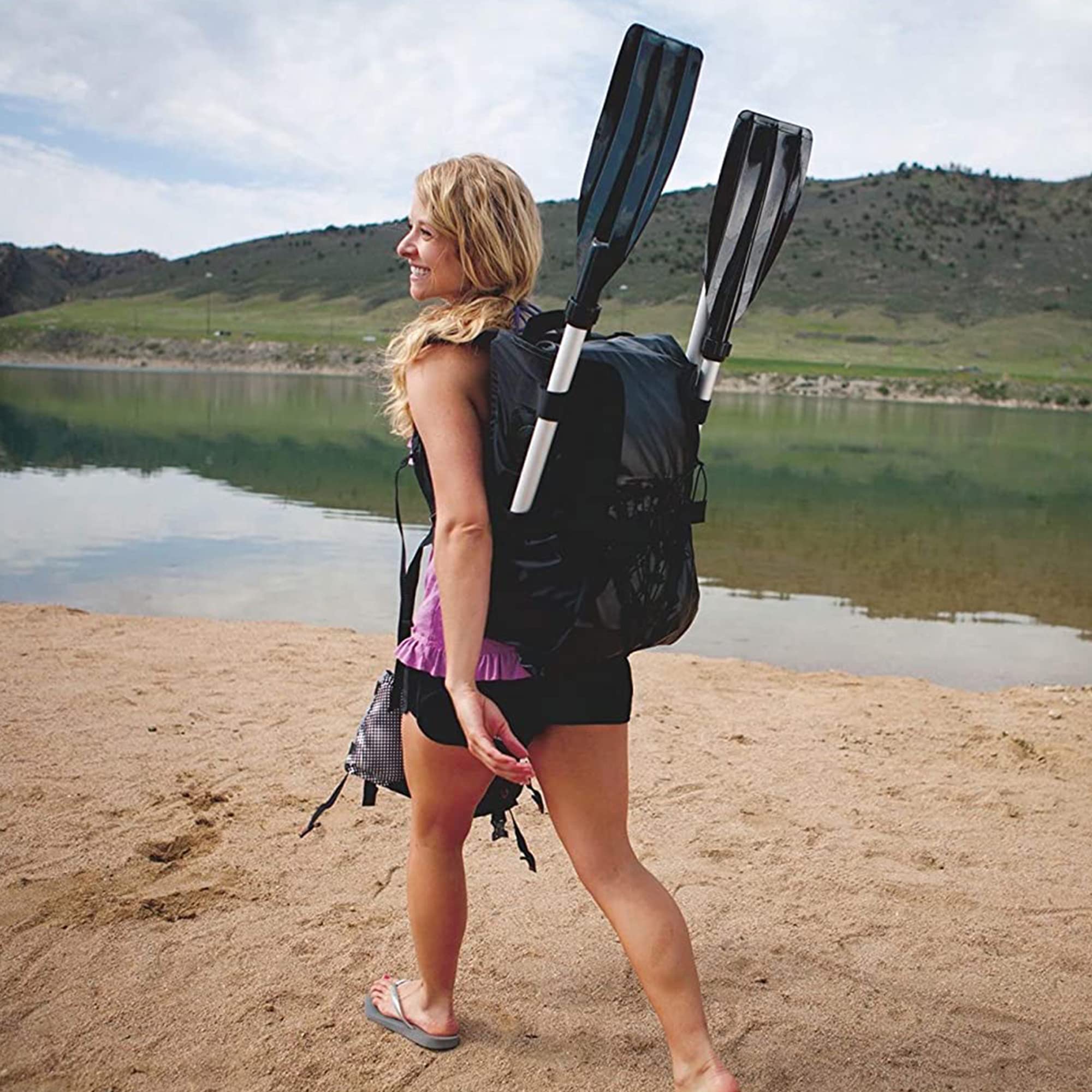 Sevylor QuickPak K1 Kayak Gonfiabile per 1 Persona, Kayak Pieghevole in Zaino con Installazione in 5 Minuti, Costruzione in PVC Calibro 21; Pompa a Mano e pagaia Inclusi