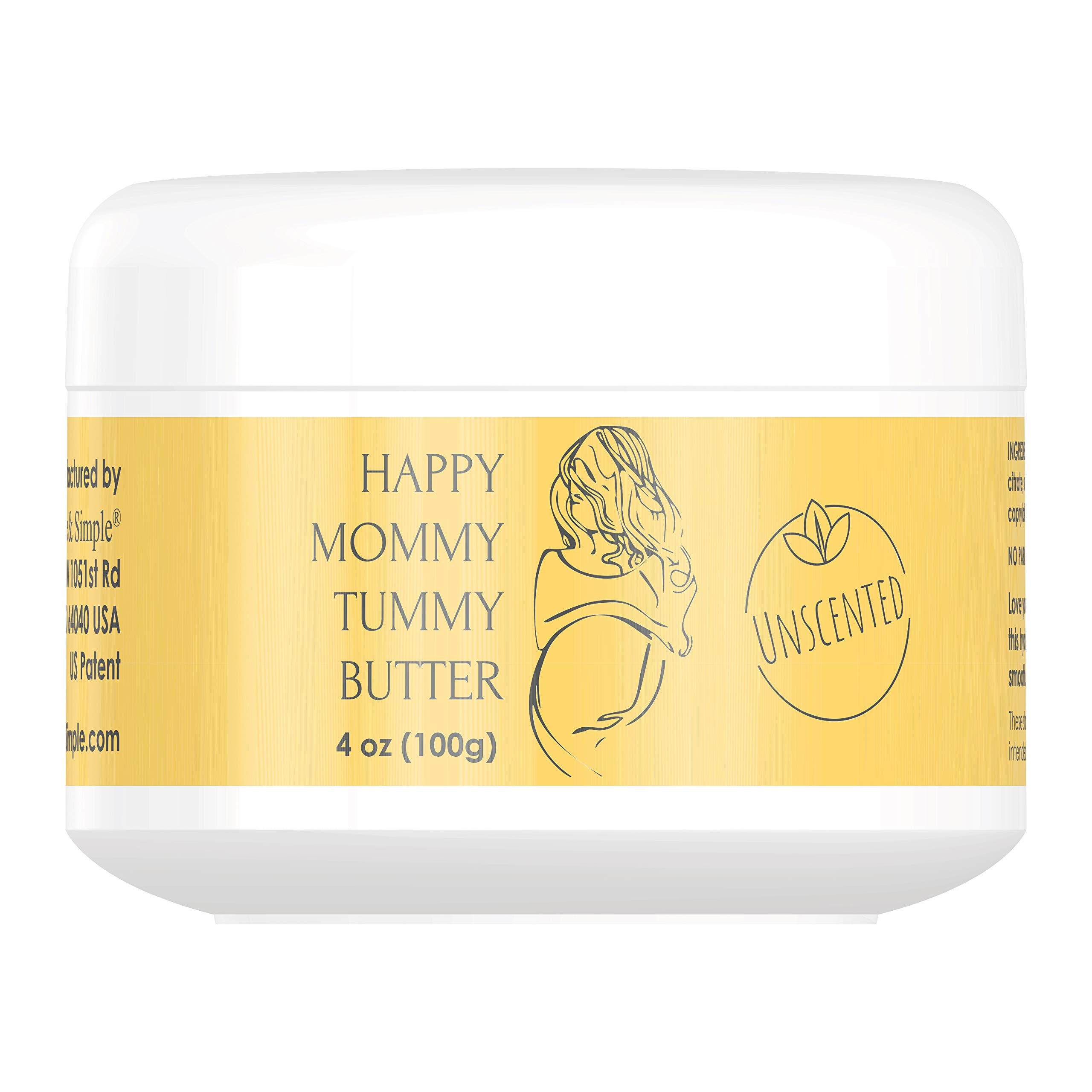 Martine: Pure & SimpleStretch Mark Prevention Cream for Pregnancy, Stretch Mark Tummy Butter for Pregnancy Skincare, All Natural Organic Belly Cream with Double Helix Water (4 oz)