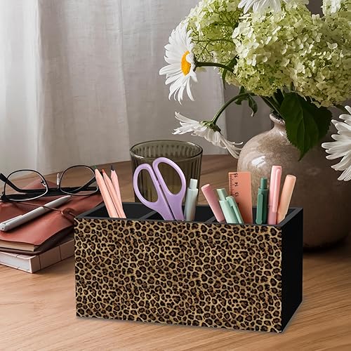 Miniatura 4 de DILSJ Organizador de lápices con estampado de leopardo retro moderno para escritorio, decoración de habitación de guepardo, regalos con estampado de