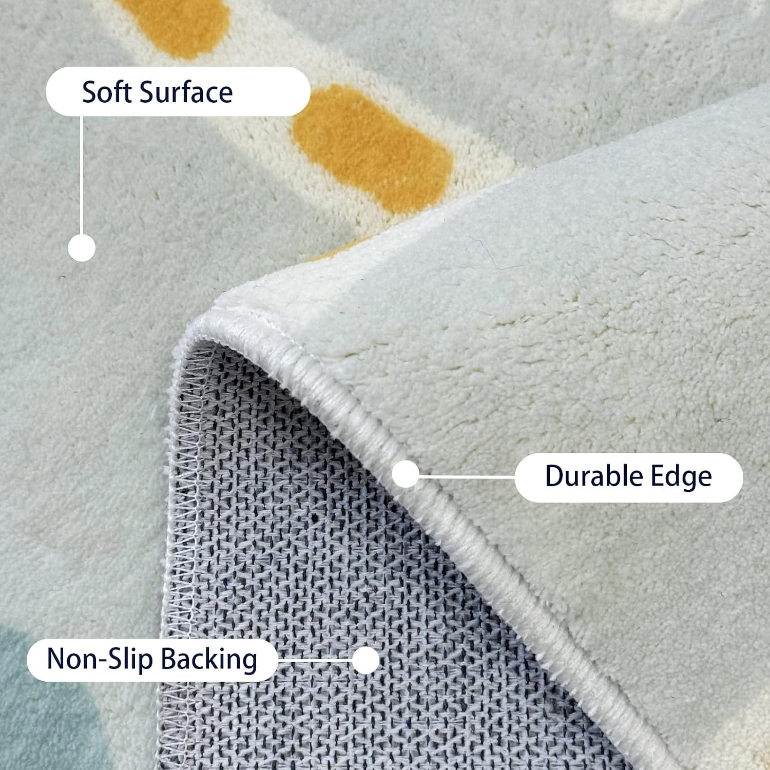 ABREEZE Cartoon River Town Car Track Rug Game Carpet for Boys and Girls Bedroom Living Room Decoration Rug Imitation Cashmere Soft Fluffy Non-Slip Washable, 47"x71"