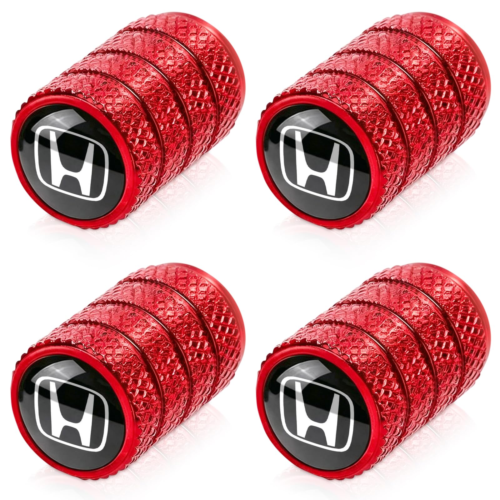 4pcs Tire Valve Stem Caps, Compatible with Honda Series Stem Cap Universal Car Air Cover Car Accessories for Cars, SUV, Truck, Motorcycles Red