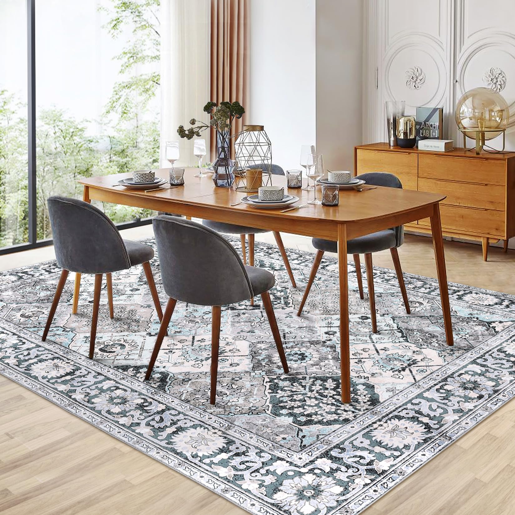 8x10 Area Rug Modern Modern Floral Area Rug 8x10 - Polyester Indoor/Outdoor Rug For Living Room, Bedroom, Kitchen - Beverly Hills Brand Area Rugs