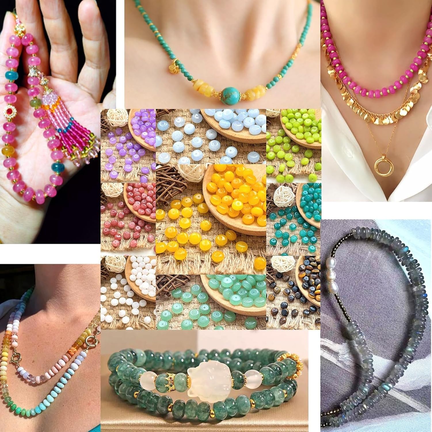 76 sztuk naturalnego jadeitu jasnozielonego 5x8mm abakus koraliki luzem do tworzenia biżuterii DIY bransoletka naszyjnik, Jasnozłoty turmalin, Dysk liczybnia 5x8mm