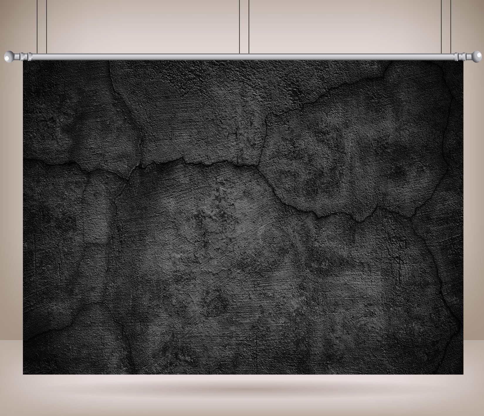 10x8FT (3x2.5m) Parete Pietra Scura Crepata Sfondo Fotografico