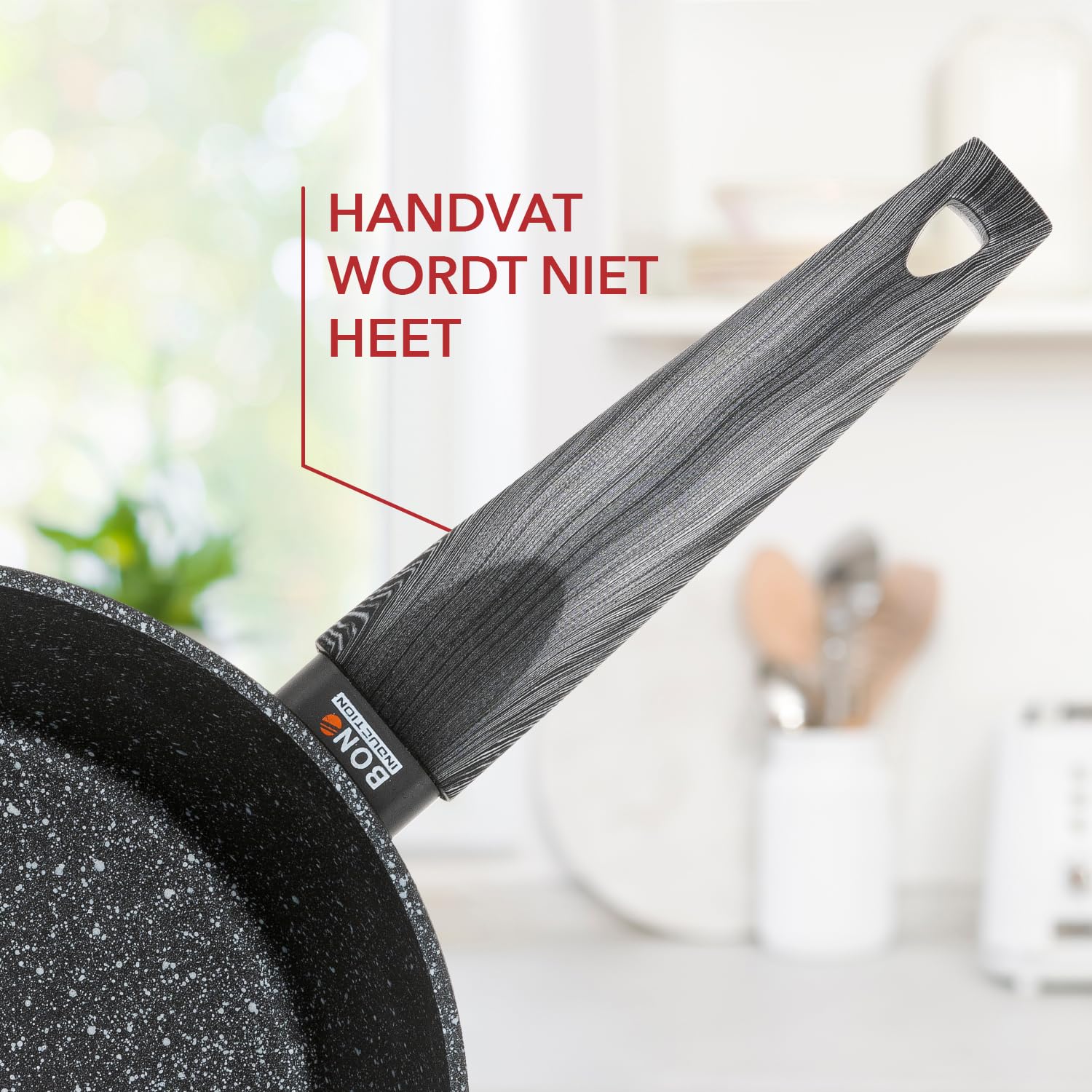 Pan van titanium gegoten aluminium 280 mm, geschikt voor inductie
