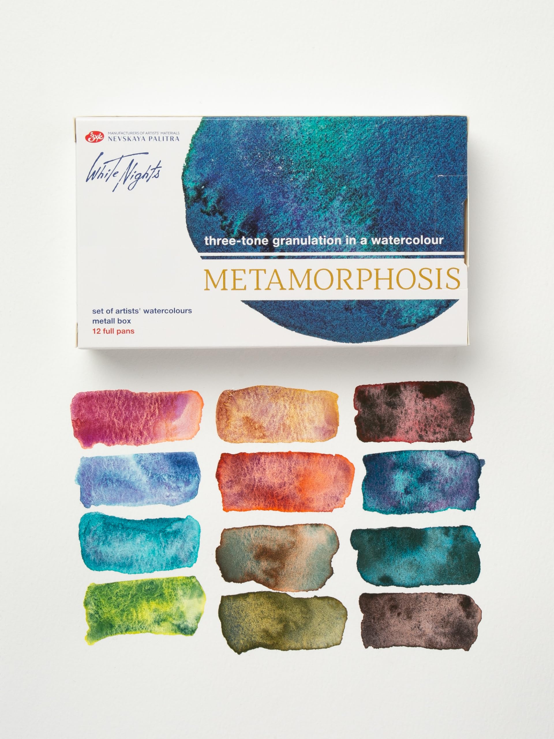 White Nights Nevskaya Palitra Édition limitée Granulation Metamorphoses Aquarelle Collection de peintures professionnelles de qualité artistique Couleurs vives résistantes à la lumière (boîtier