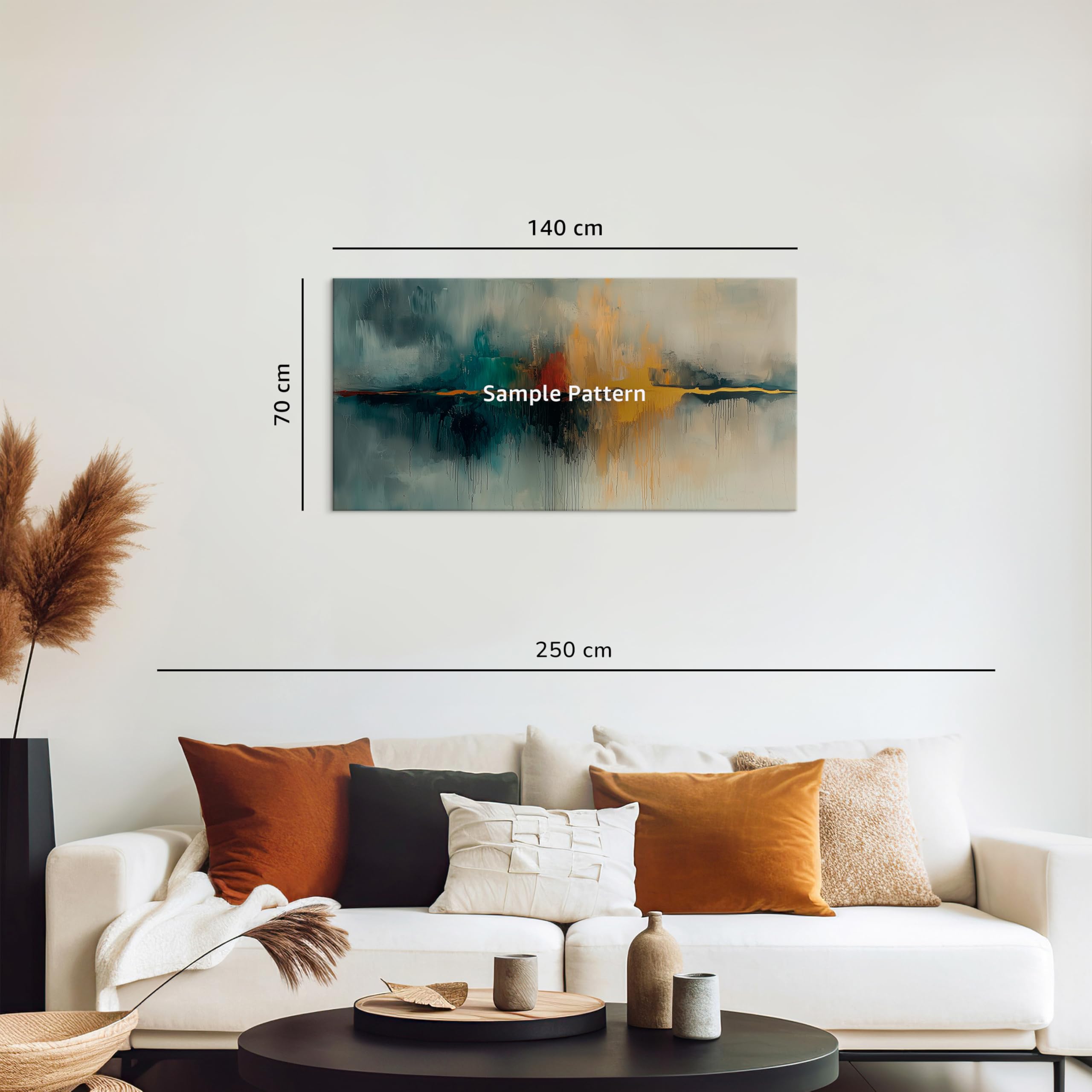 decomonkey Bilder Abstrakt 140x70 cm 1 Teilig Leinwandbilder Wandbild weiß | Strukturleinwand, Holzkeilrahmen, Bild auf Leinwand, Kunstdruck, Wanddeko, Wohnzimmer, Wanddekoration, Modern, schwarz