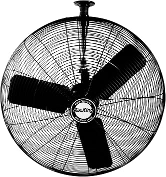 Air King 9335 30-Inch 1/4-Horsepower Industrial Grade Oscillating Ceiling Mount Fan with 7,400-CFM, Black Finish