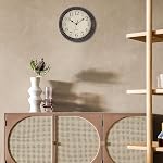 Foxtop Silent Non-Ticking Round Classic Clock Retro Quartz Decorative Battery Operated Wall Clock for Living Room Kitchen Home Office 12 inch (Bronze)