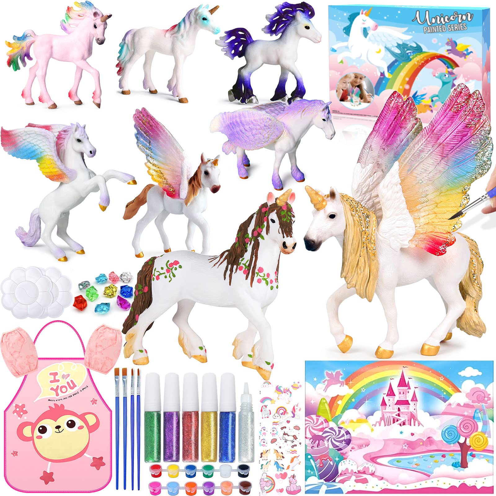 VIPNAJI Manualidades Kit Niños Juguetes, Creativo Unicornios para Pintar,Cumpleaños Navidad Regalo para Niña 3 4 5 6 7 8 9 años
