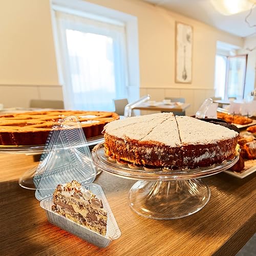 Miniatura 5 de 100 recipientes para tartas con tapa, plástico transparente, tapa mediana con bisagras, contenedor de una sola rebanada para pasteles o tartas de 7