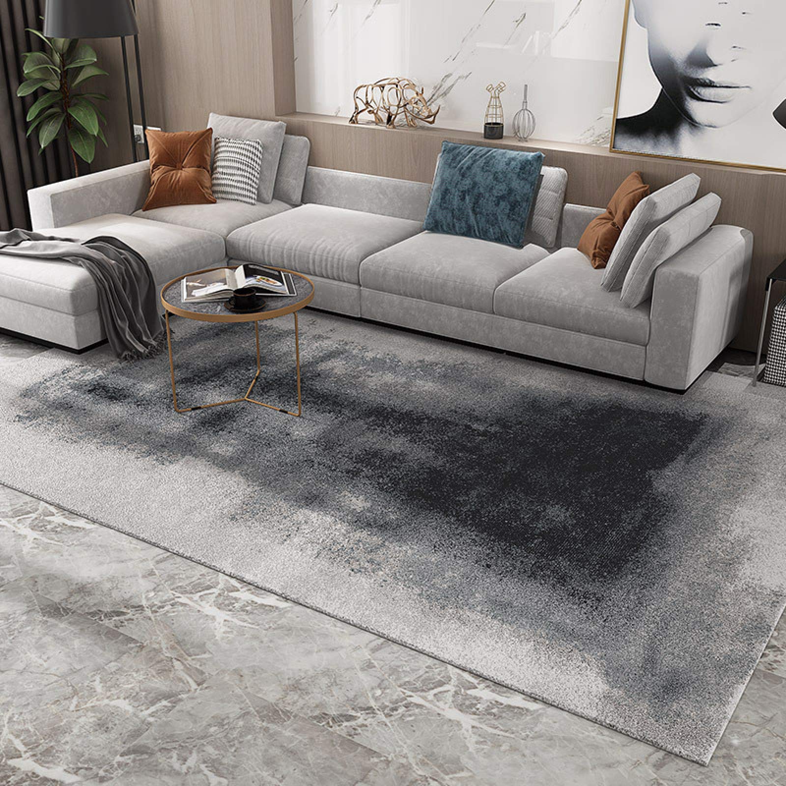 Tapis de style moderne pour salon et chambre gris clair cosy 200x300