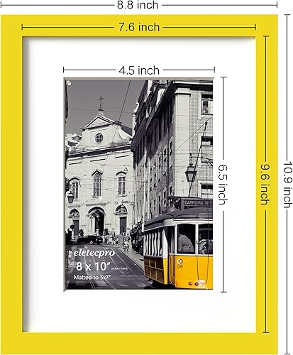 Vista 238 de eletecpro Juego de 10 marcos de fotos de 8.5 x 11 pulgadas, collage de fotos, decoración de pared, fotos de 5 x 7 con paspartú o de 8.5 x 11 Negro