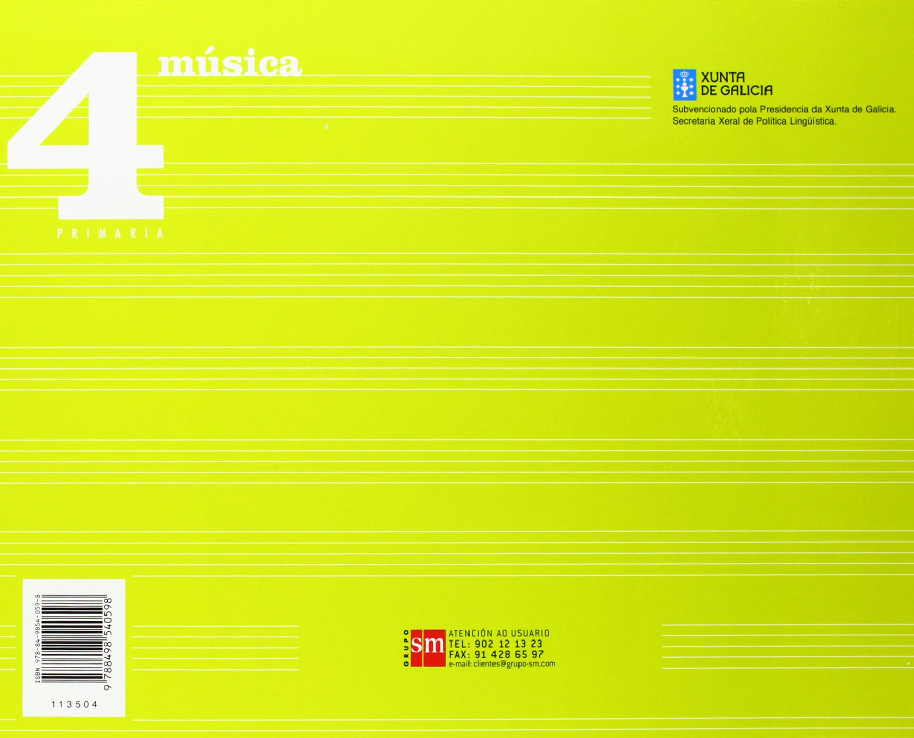 Música, En clave de sol [Gallego]. 4 Primaria. Galicia - 9788498540598