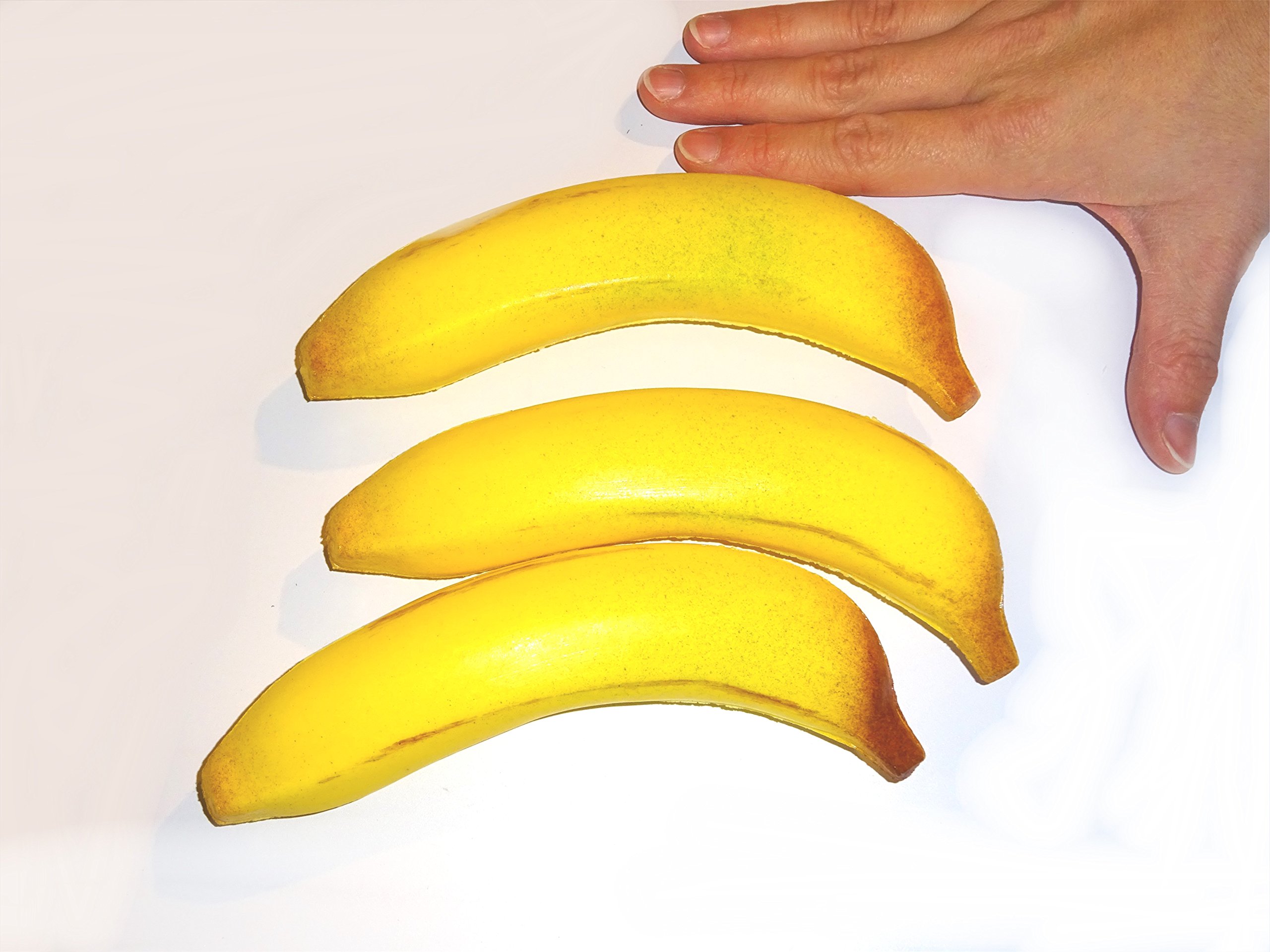 ERRO Set of 3 Plastic Bananas 16 cm Long - 01038, Fruit Decoration