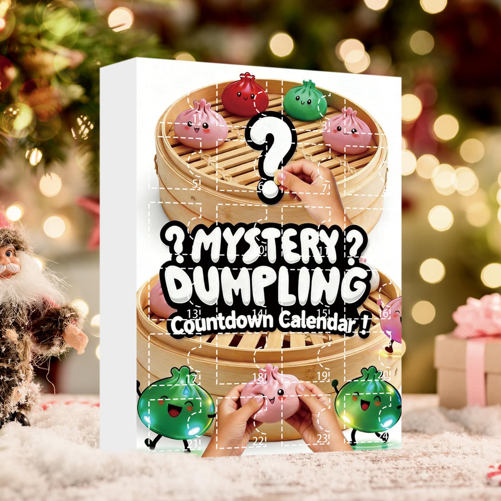 Calendario dell'Avvento Mystery Dumpling 2026, Conta alla Rovescia con 24 Squisy a Forma di Bao, Palle Morbide e Carine, Gioco Antistress Sensoriale per Adulti