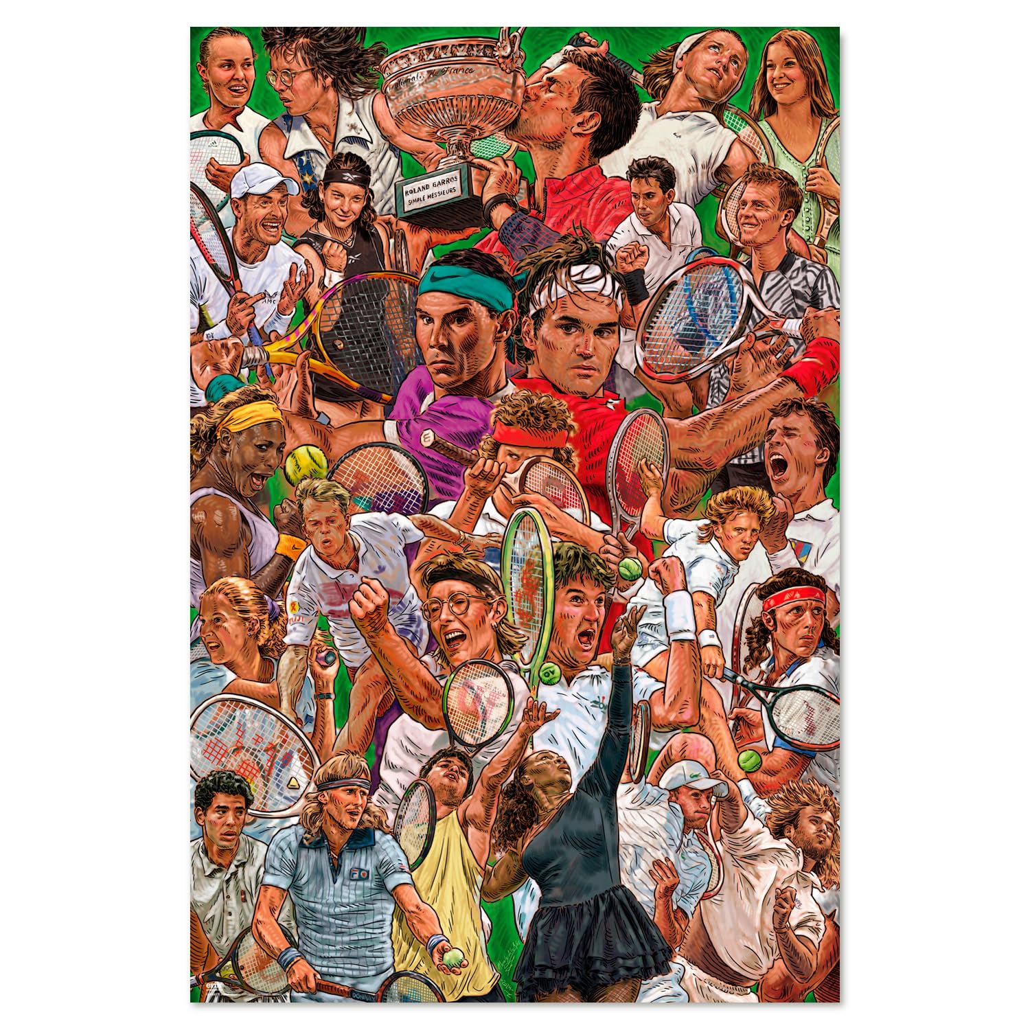 Grupo Erik Tennis Players Poster Legendary - 36 X 24 Inches / 91.5 X 61 Cm - Shipped Rolled Up - Cool Posters, Art Poster, Wall Posters & Prints