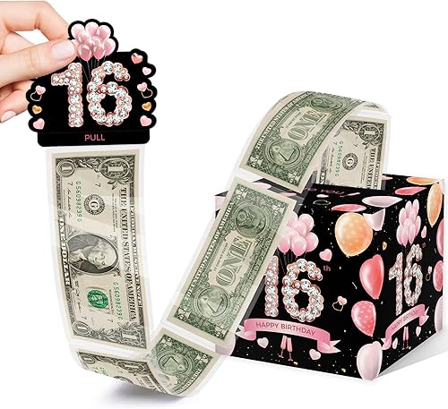 Caja de dinero de feliz cumpleaños 16 para regalo en efectivo, juego de regalo sorpresa de cumpleaños de oro rosa, caja sorpresa de cumpleaños para disponible en Yaxa Guatemala
