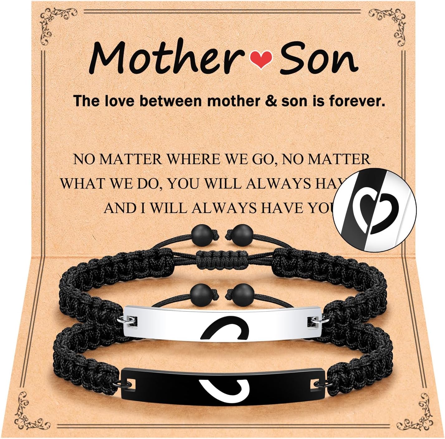 UPROMI Matching Bracelets for Mother and Son, Back…
