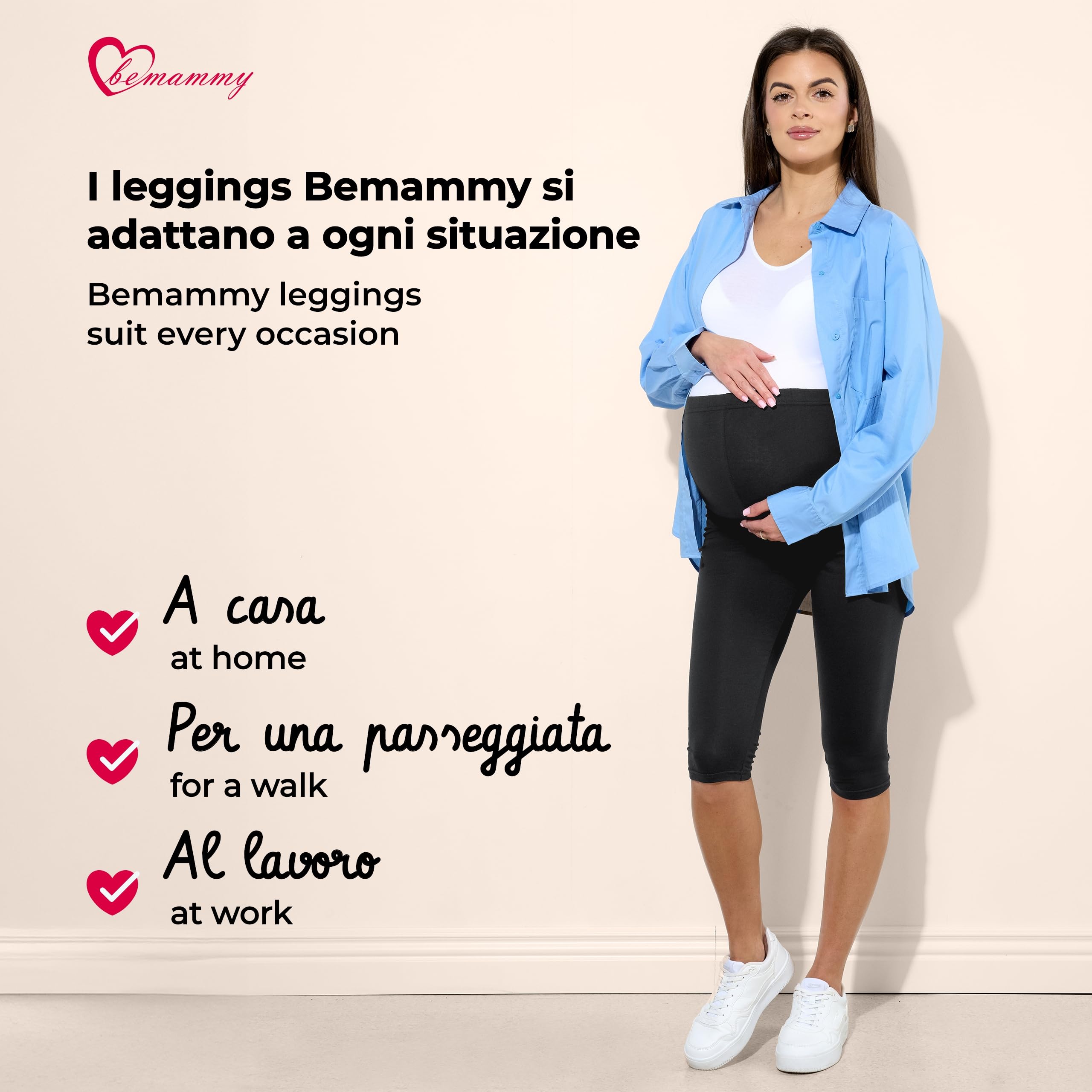 Be Mammy Leggings Premaman 3/4 2Pack BE20-229
