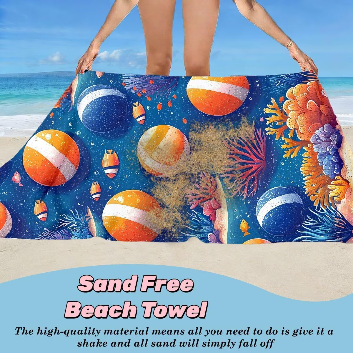 Toalla Playa 80x160 cm, Toalla Gimnasio Microfibra Secado Rapido, Juego de 2 Antiarena Toallas de Playa, Ligera Compacta Toallas Microfibra Grande para Viaje, Regalo Hombre Regalo Mujer (Coral) -5045