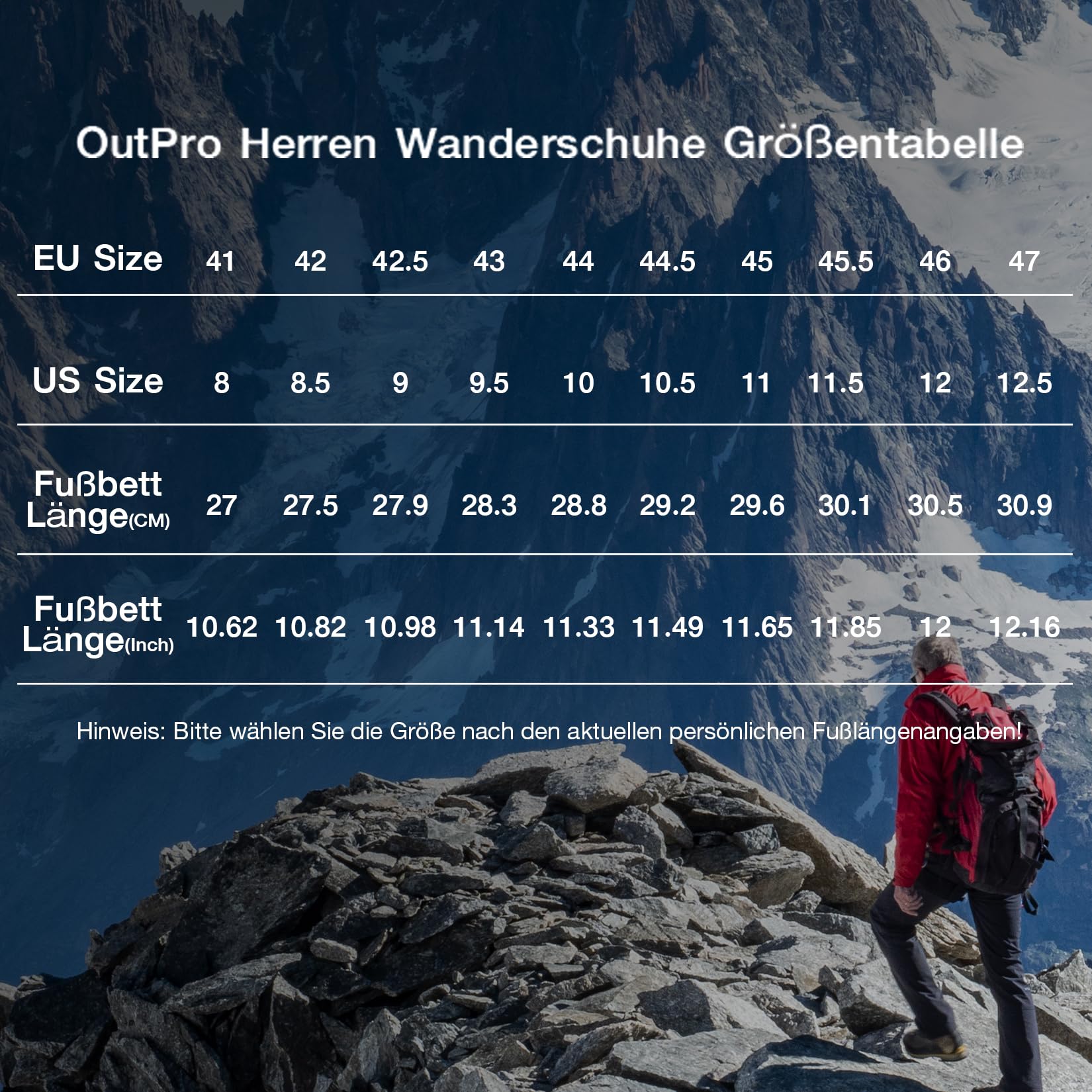 OutPro Wanderschuhe Herren Outdoor rutschfest Trekkingschuhe Komfortabel Männer Hiking Schuhe für Camping Wandern