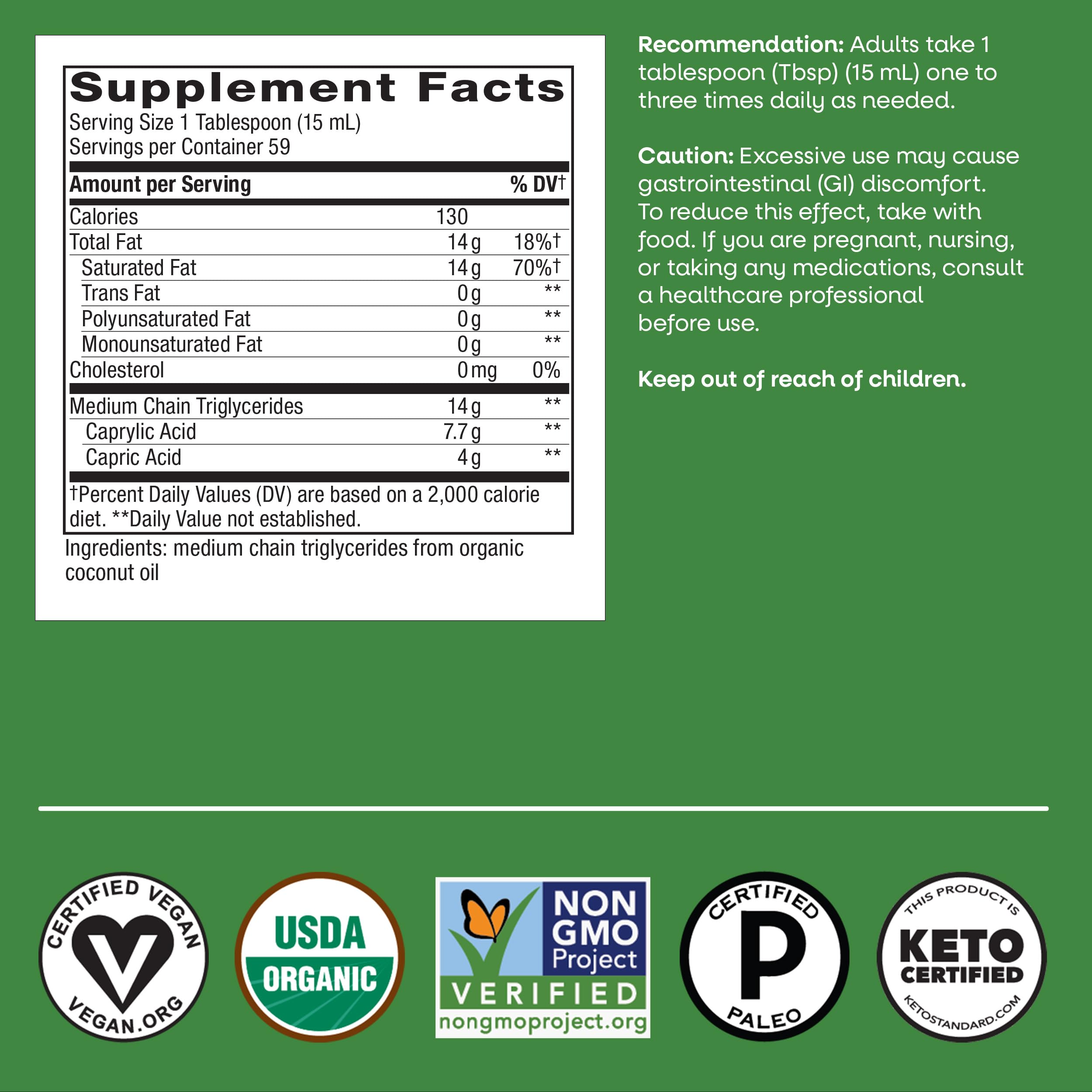 Nature's Way Organic MCT Oil, Brain and Body Fuel*, Keto & Paleo, 30 Fl Oz — Amazon image 8