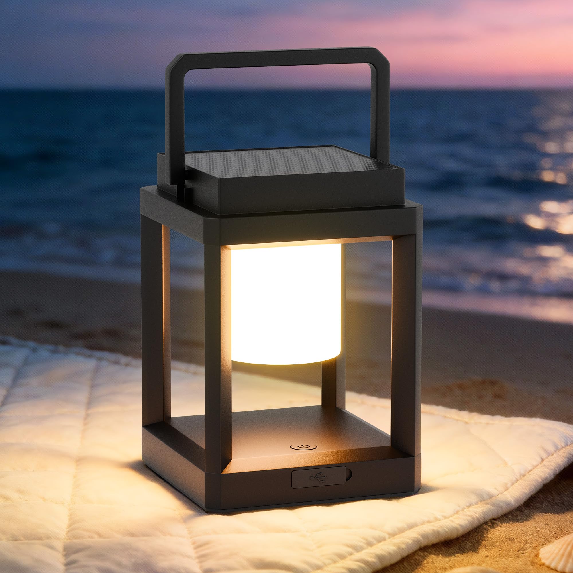 Lanterne solaire d'extérieur à 3 niveaux de luminosité LED - Lanterne solaire d'extérieur étanche à suspendre pour terrasse, marche, lecture, camping