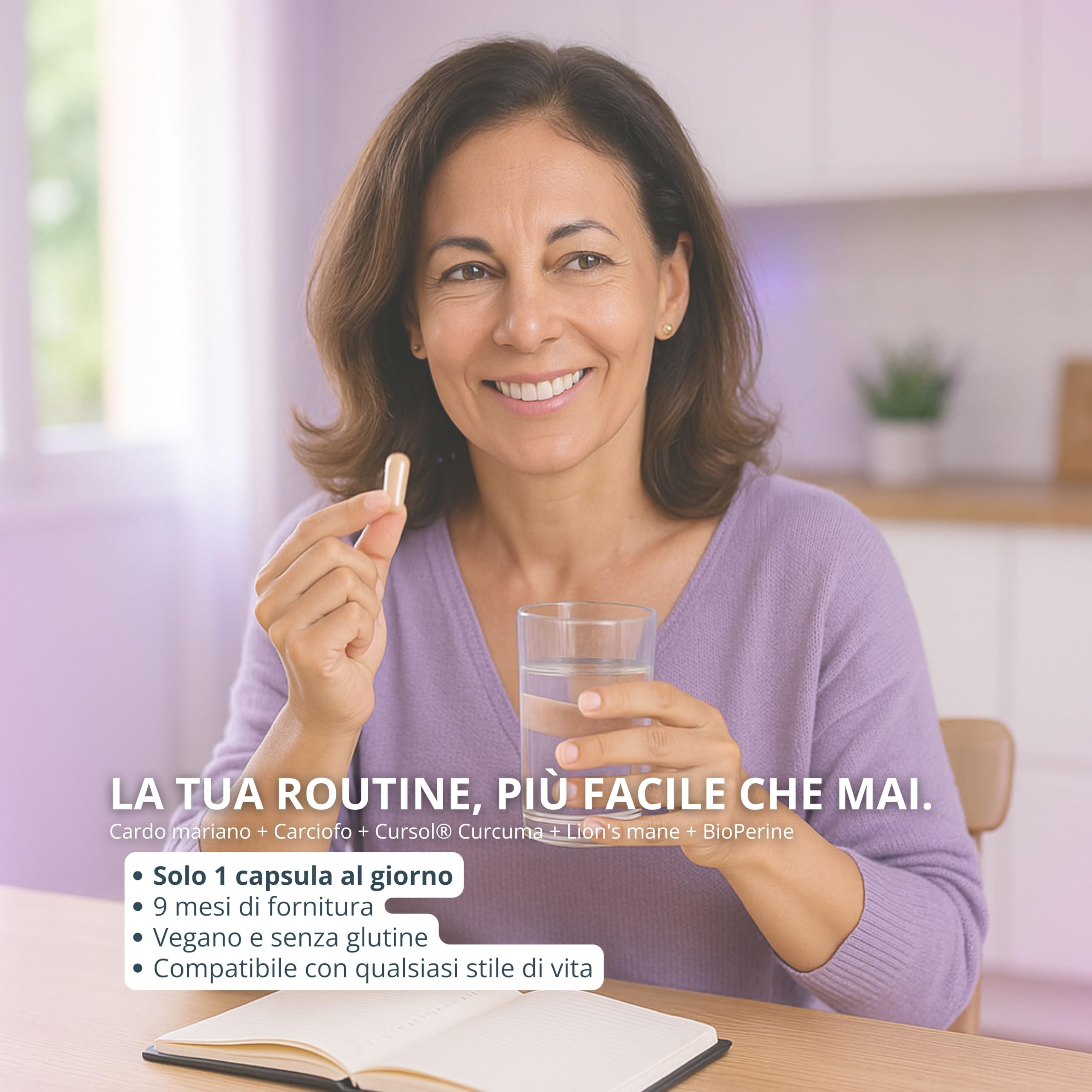 Cardo Mariano Integratore – 213 mg Silimarina Attiva (80% Standardizzata, Equivalente a 14.000 mg) – 270 Capsule Vegane – Con Carciofo, Curcuma Cursol®, Melena di Leone & BioPerine