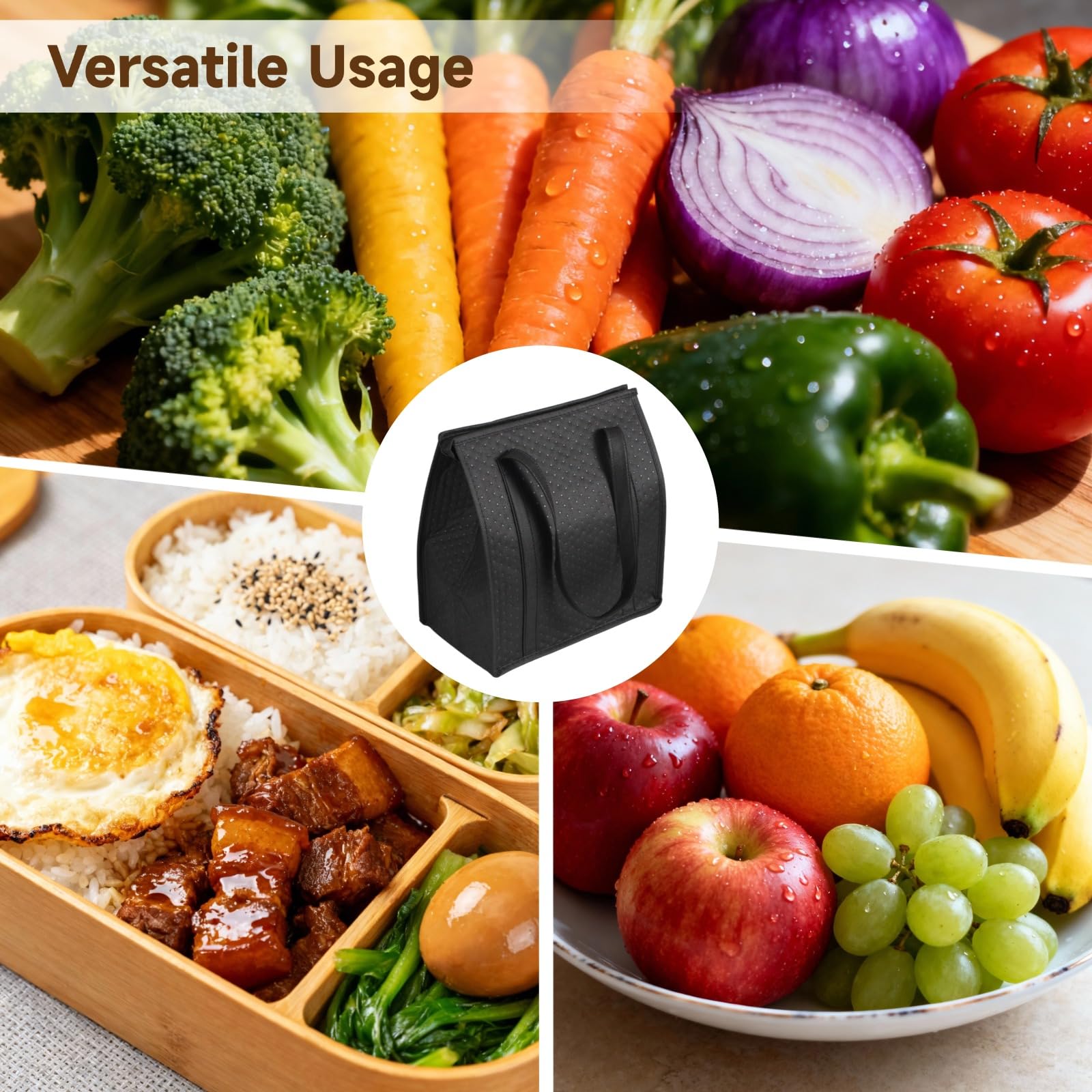 10 Stk. Isoliertaschen für Einkäufe, 18 L große Thermotaschen mit Reißverschluss, wiederverwendbare Kühltasche mit Aluminiumfolienfutter für Essenslieferung, Picknick, Camping, 11,8 x 13 Zoll