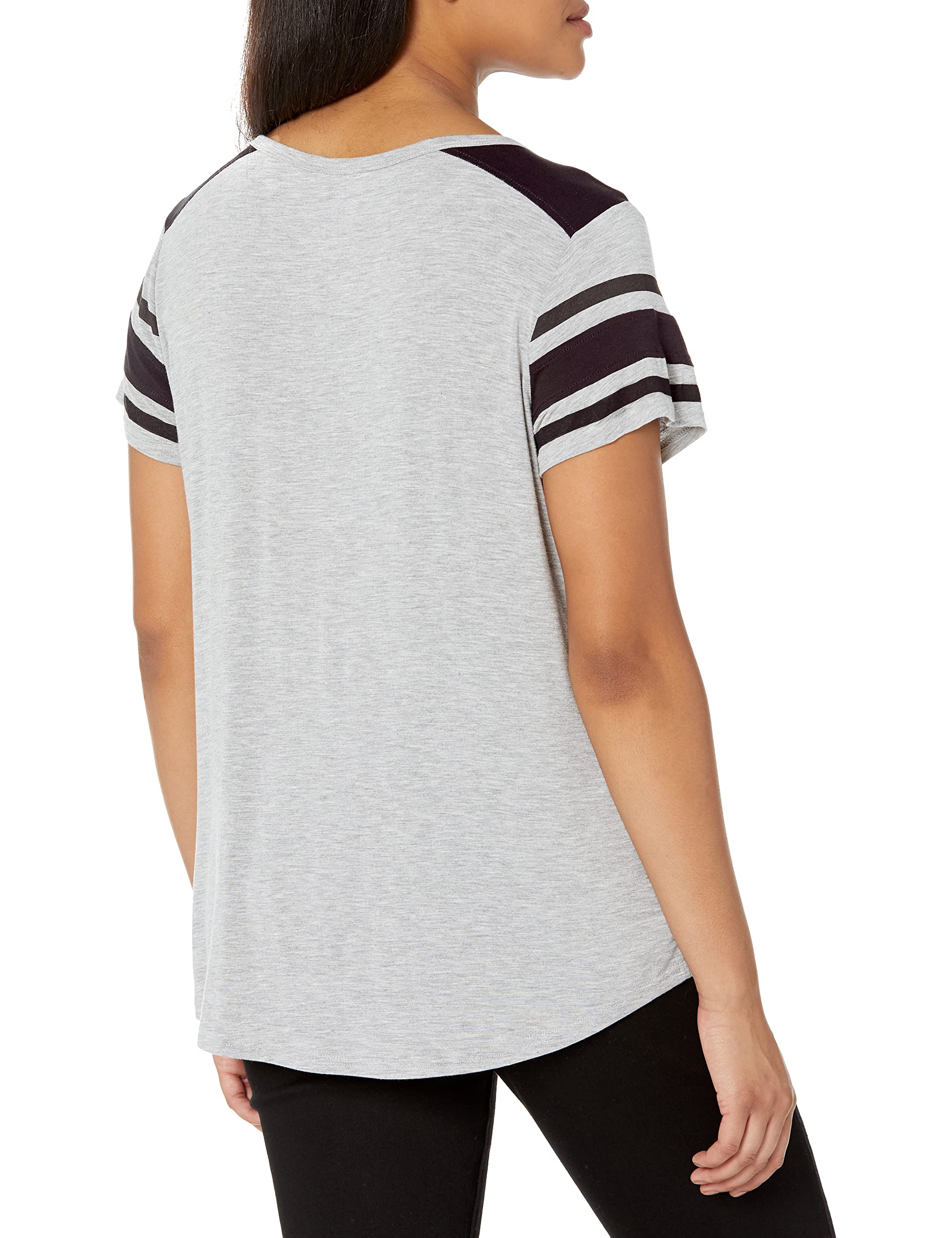 Ultra Game NBA Boston Celtics Womens Box Out Varsity Stripe Tee Shirt, Heather Gray, X-Large