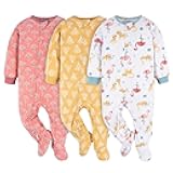Baby Girls' Flame Resistant Fleece Footed Pajamas 3-Pack