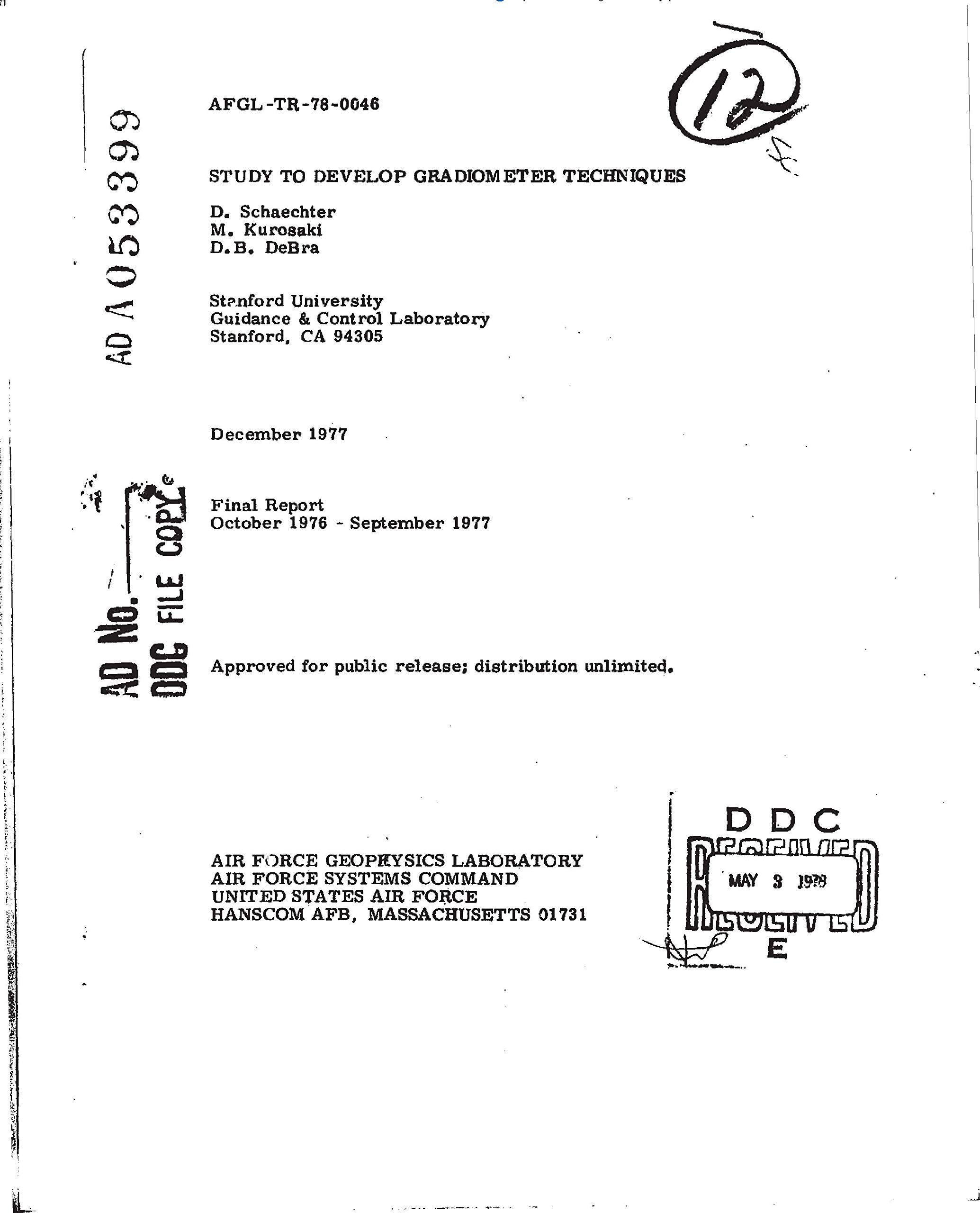 Study to develop gradiometer techniques