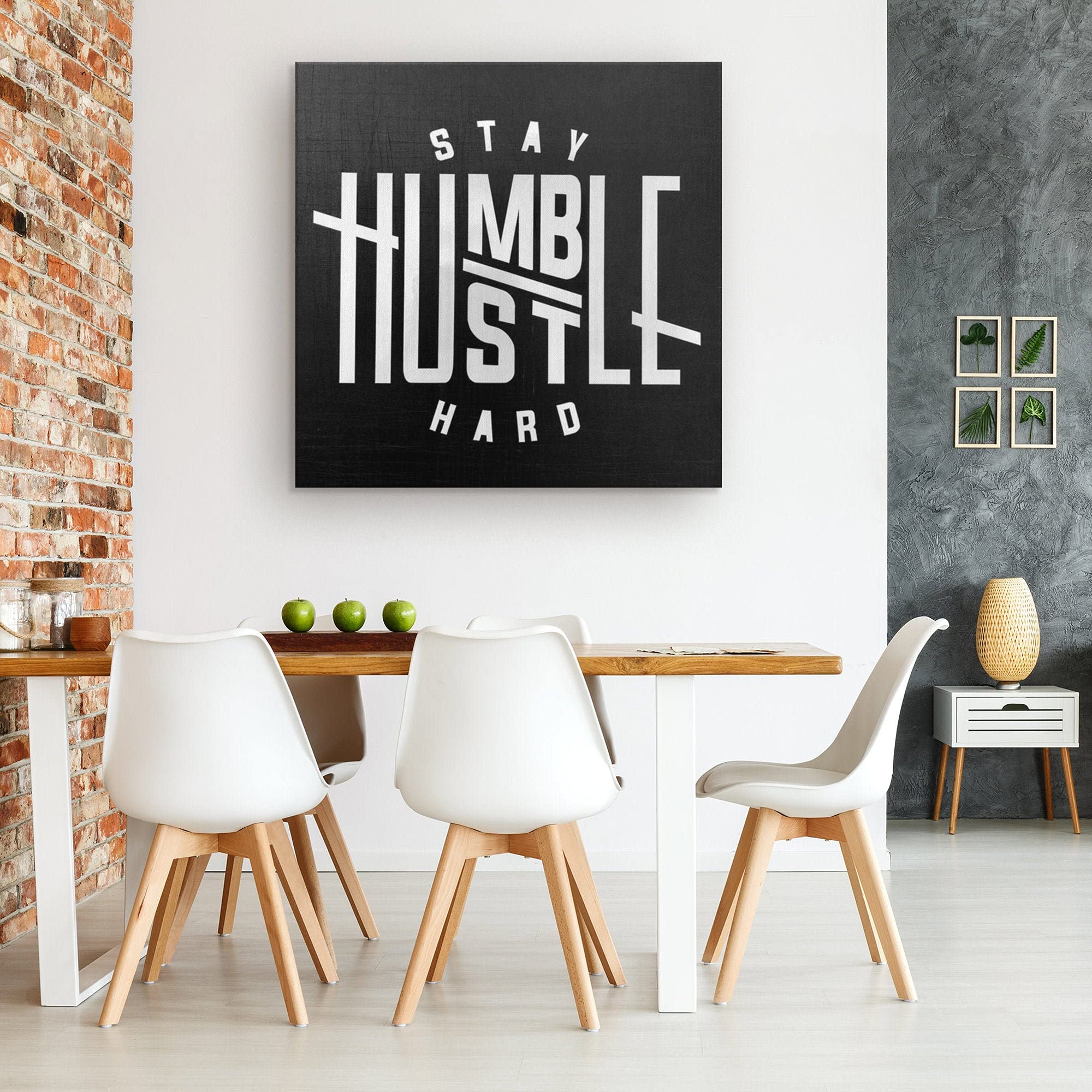 Diuangfoong Motivation Wall Art Stay Humble Entrepreneur Business Hustle Hard Large Canvas Poster Motivation Inspiration Poster Canvas Art framed 16 x 16 #a126