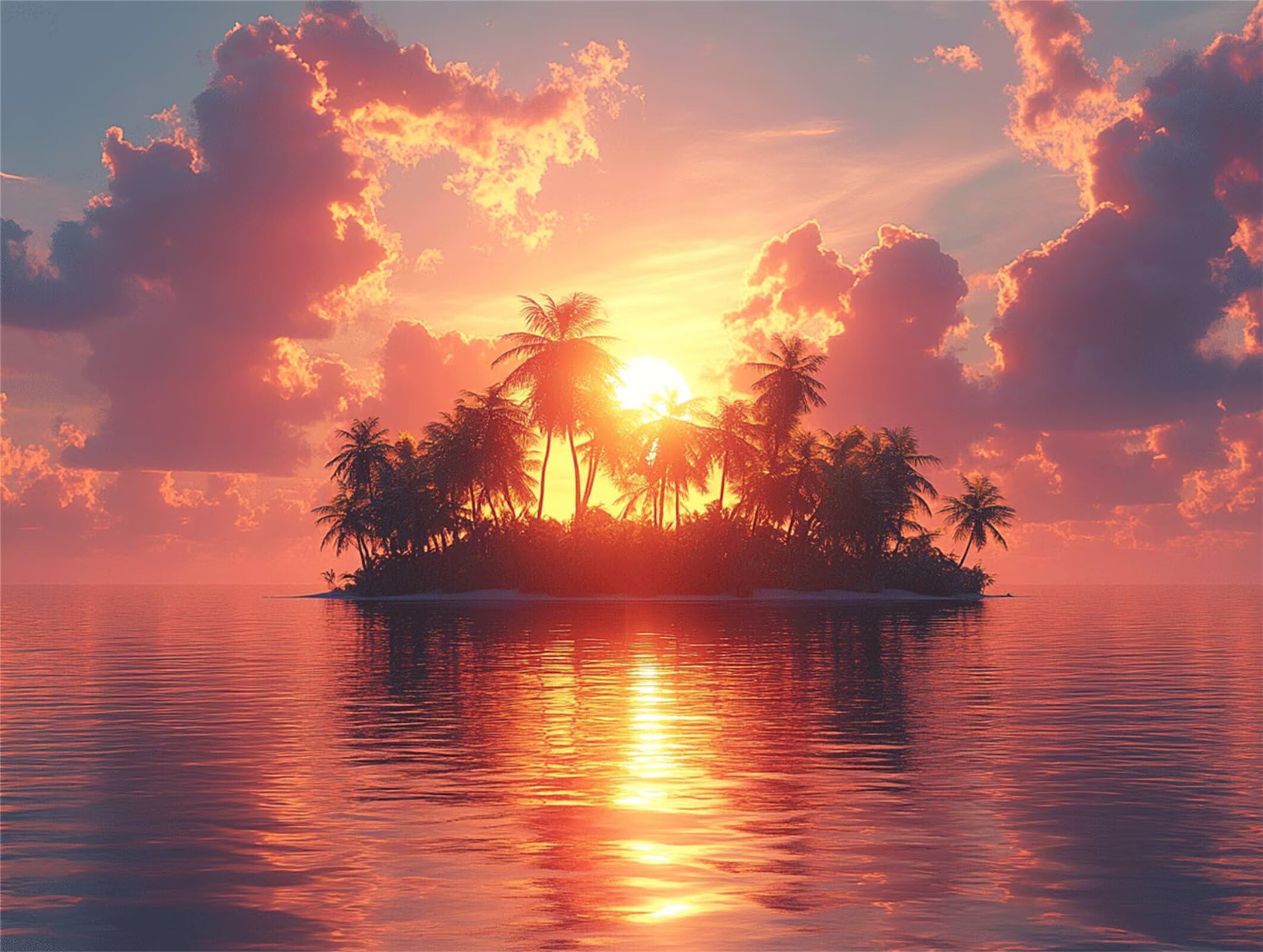 Puzzle dla dorosłych 2000, Island Sunset, 99x70cm, n-780