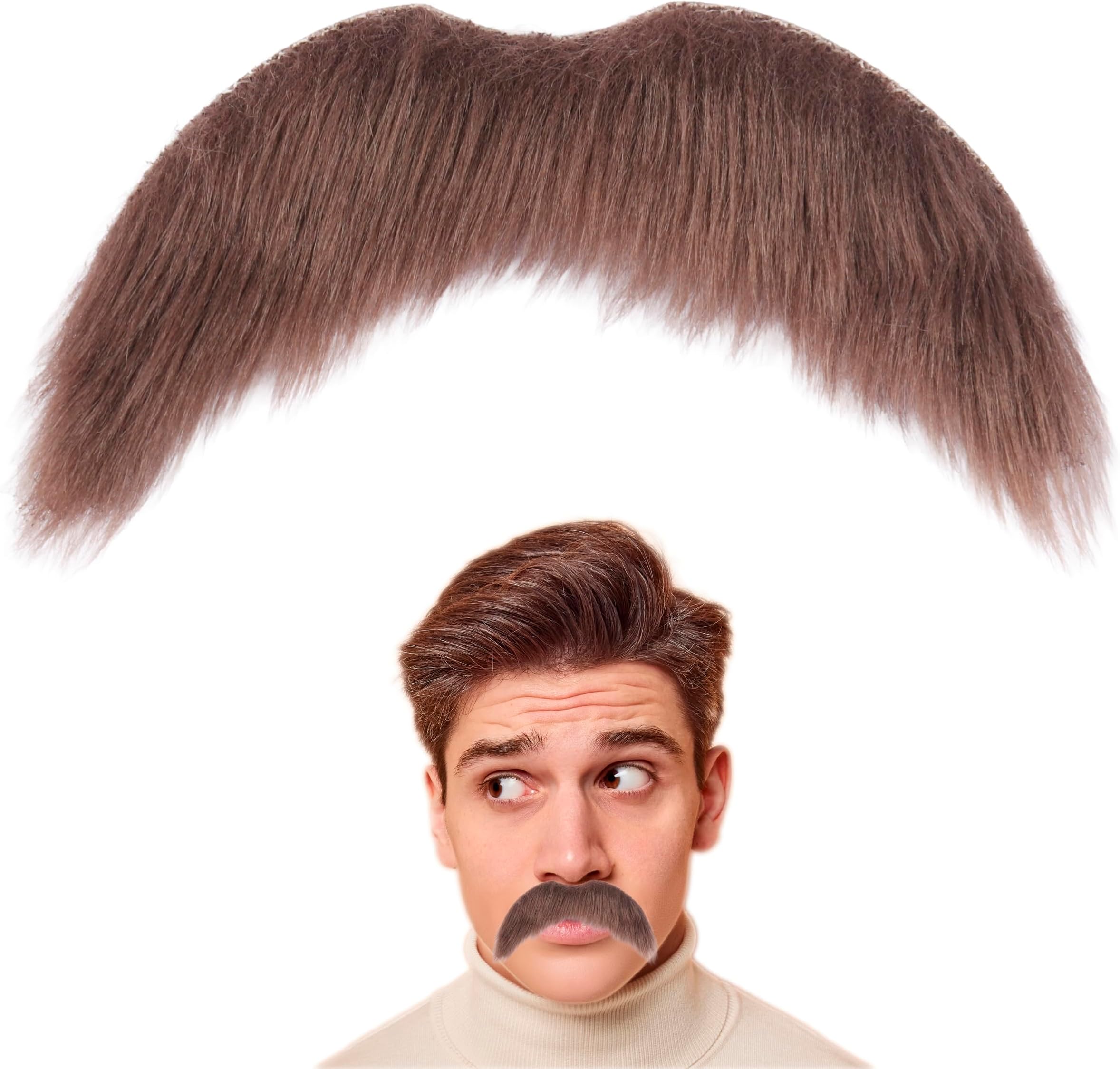 Fake Mustache for Men Classic Halloween Self Adhesive Fake Beard Novelty Stick On Fake Mustaches