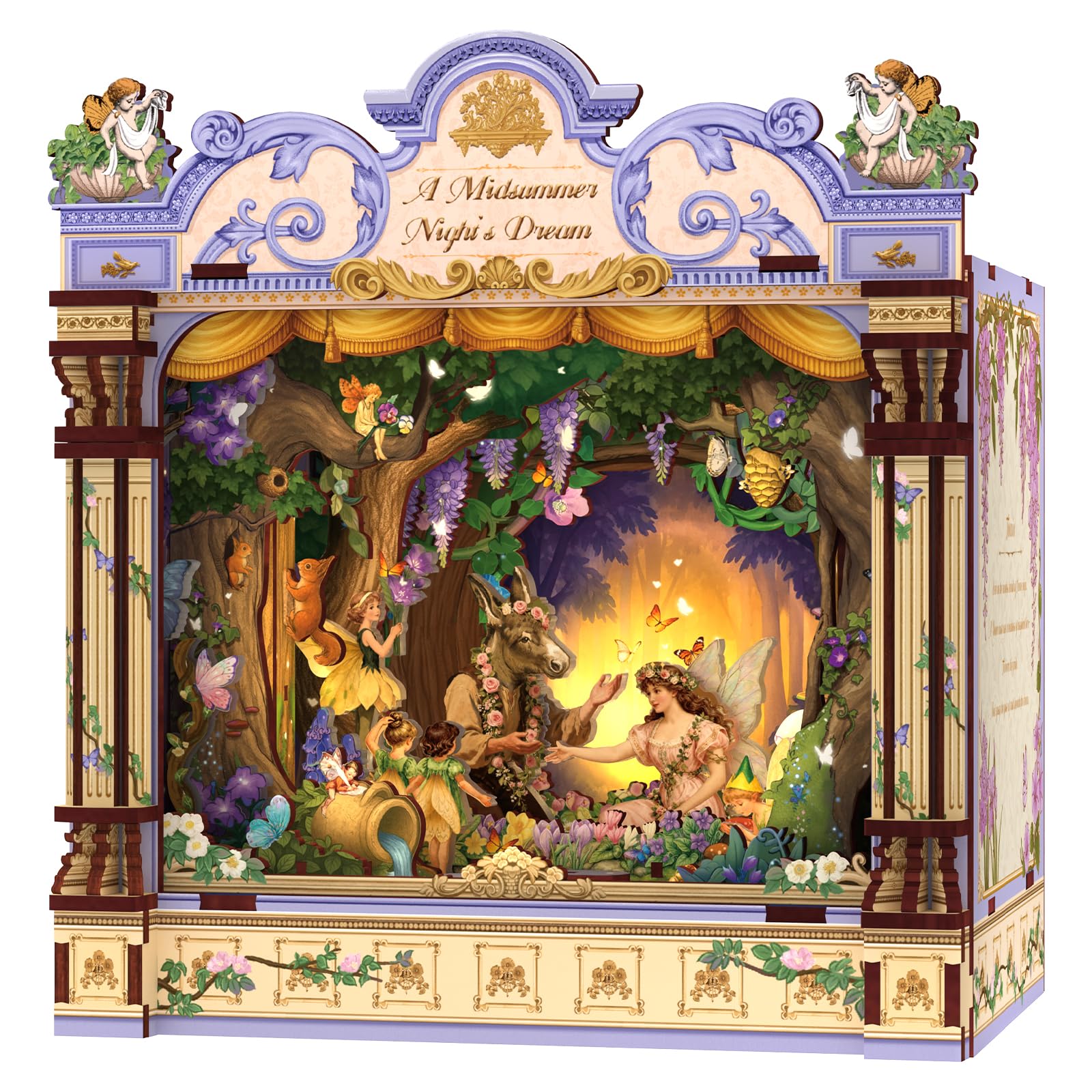 Book Nook Kit in Legno - Miniature da Costruire per Libreria, Modellismo DIY per Adulti, Puzzle 3D, Fermalibri Decorativo (Sogno di una notte di mezza estate)